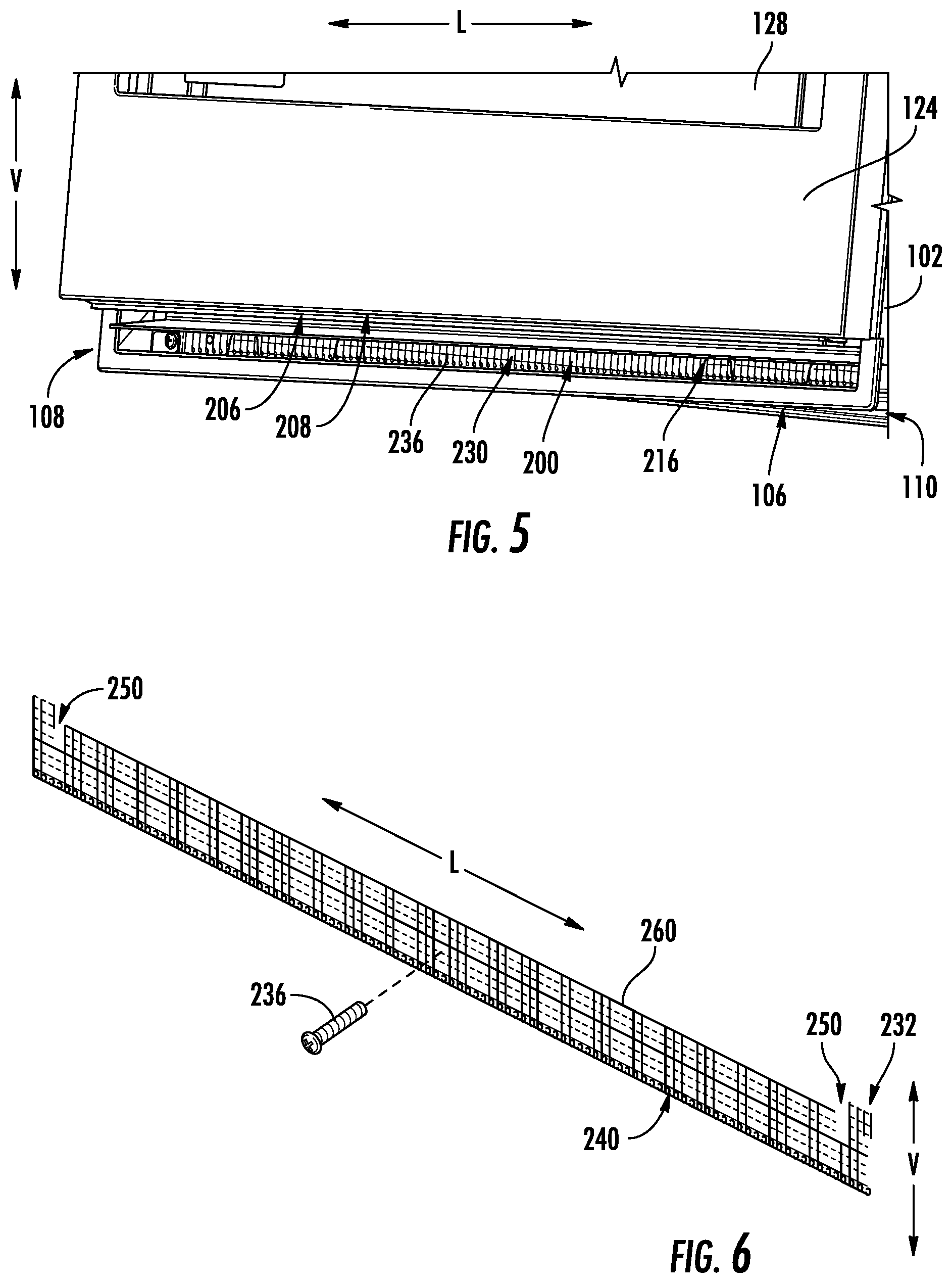 Patent US12359825 Figure 5 – Mesh screen to prevent access to hot surfaces within an oven appliance