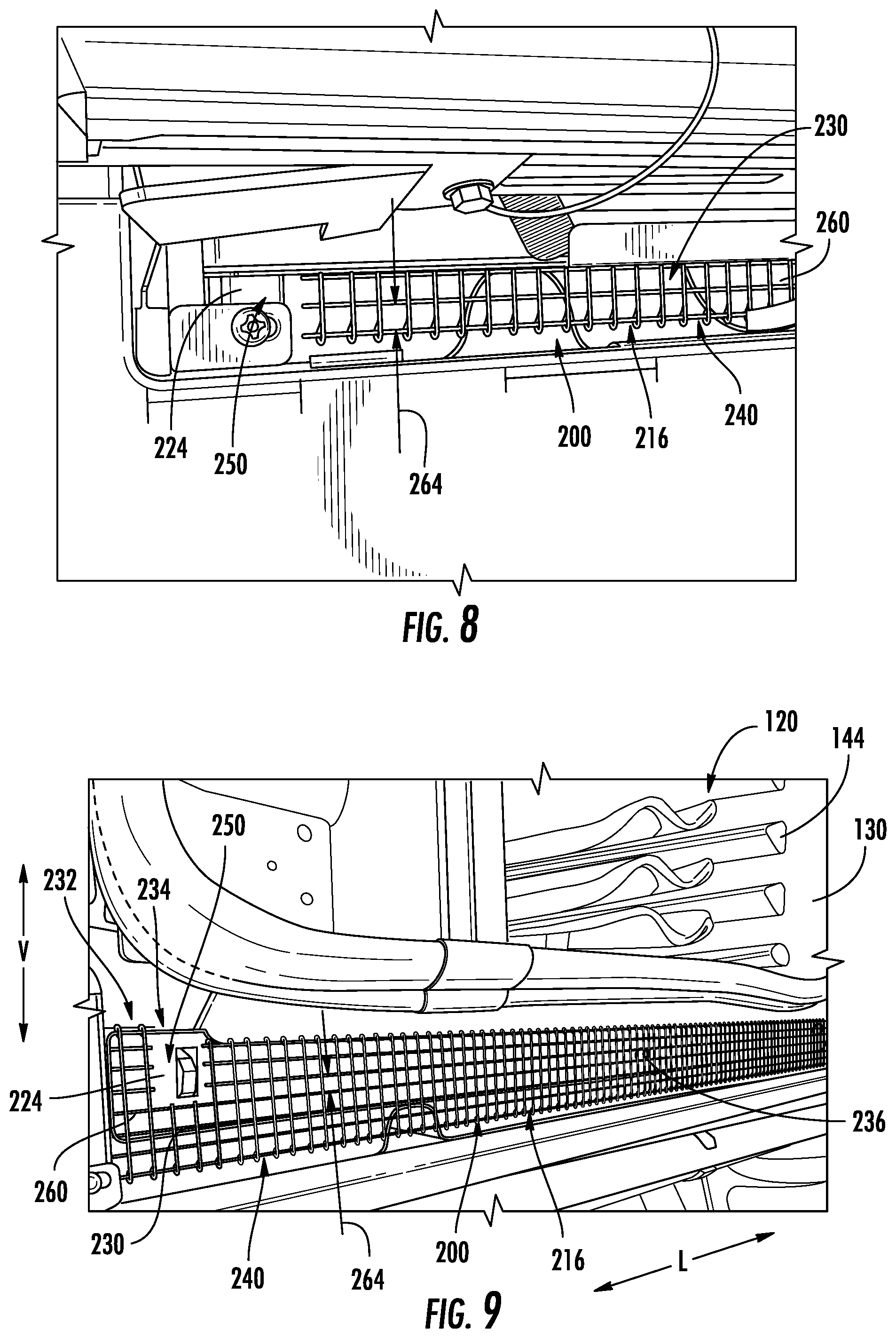 Patent US12359825 Figure 7 – Mesh screen to prevent access to hot surfaces within an oven appliance