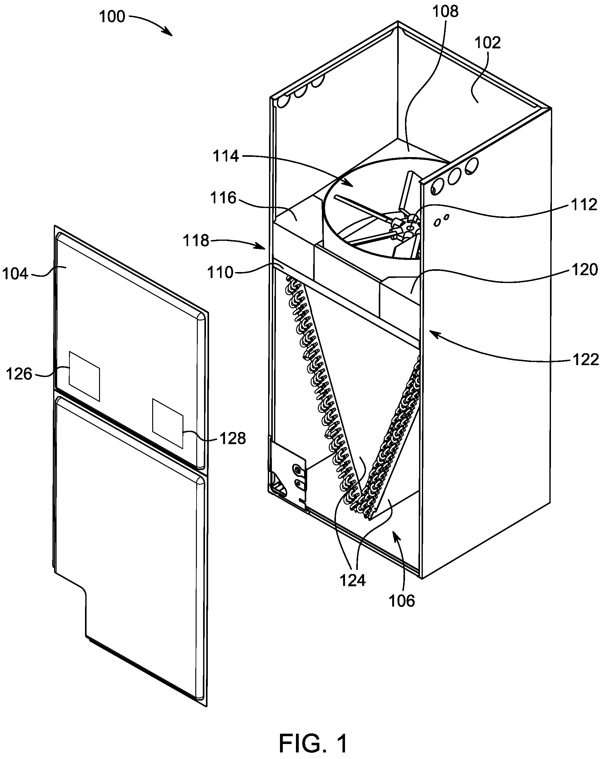 Patent US12359826 Figure 1 – Air handler
