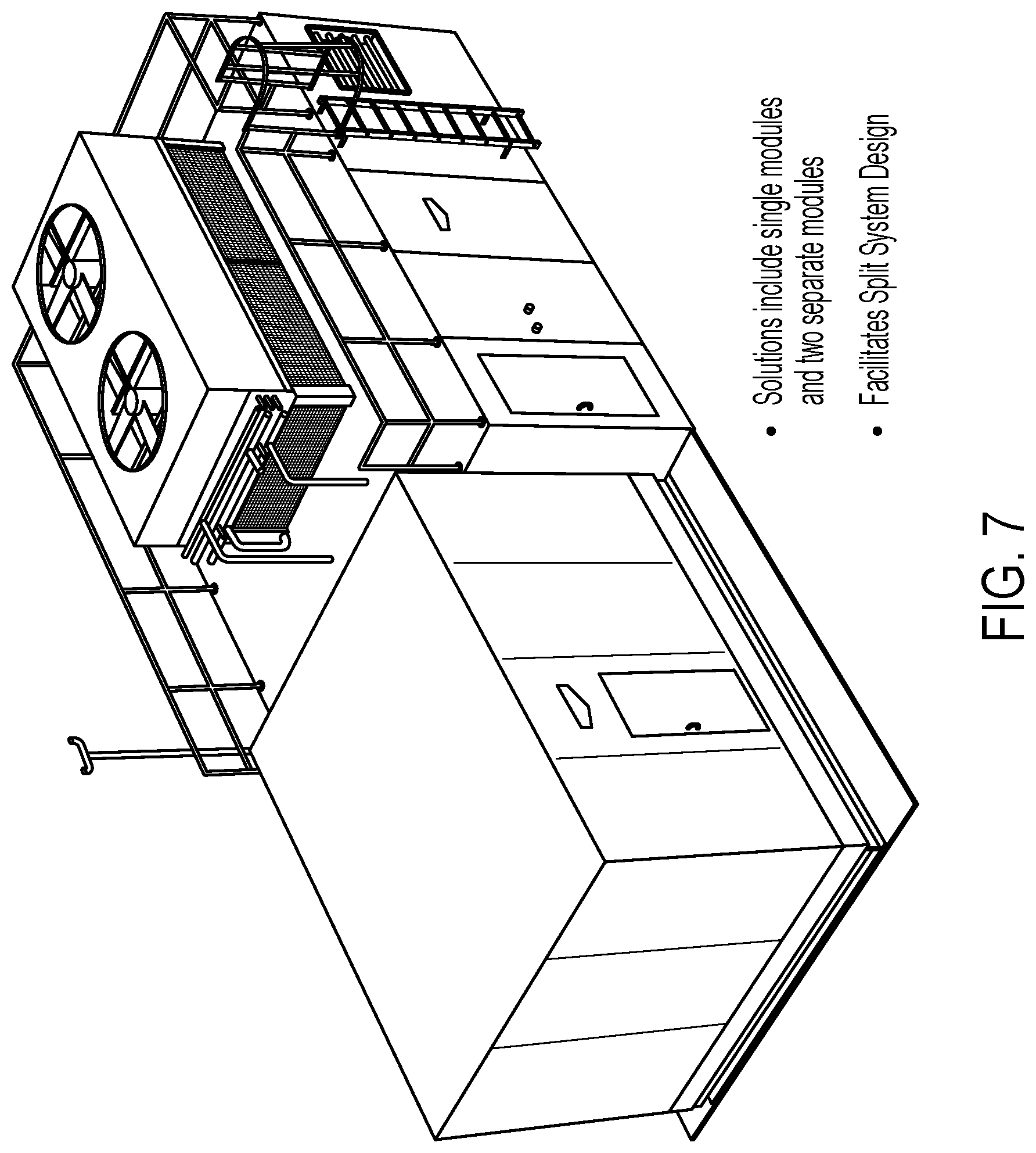 Patent US12359828 Figure 9 – Low charge packaged ammonia refrigeration system with evaporative condenser