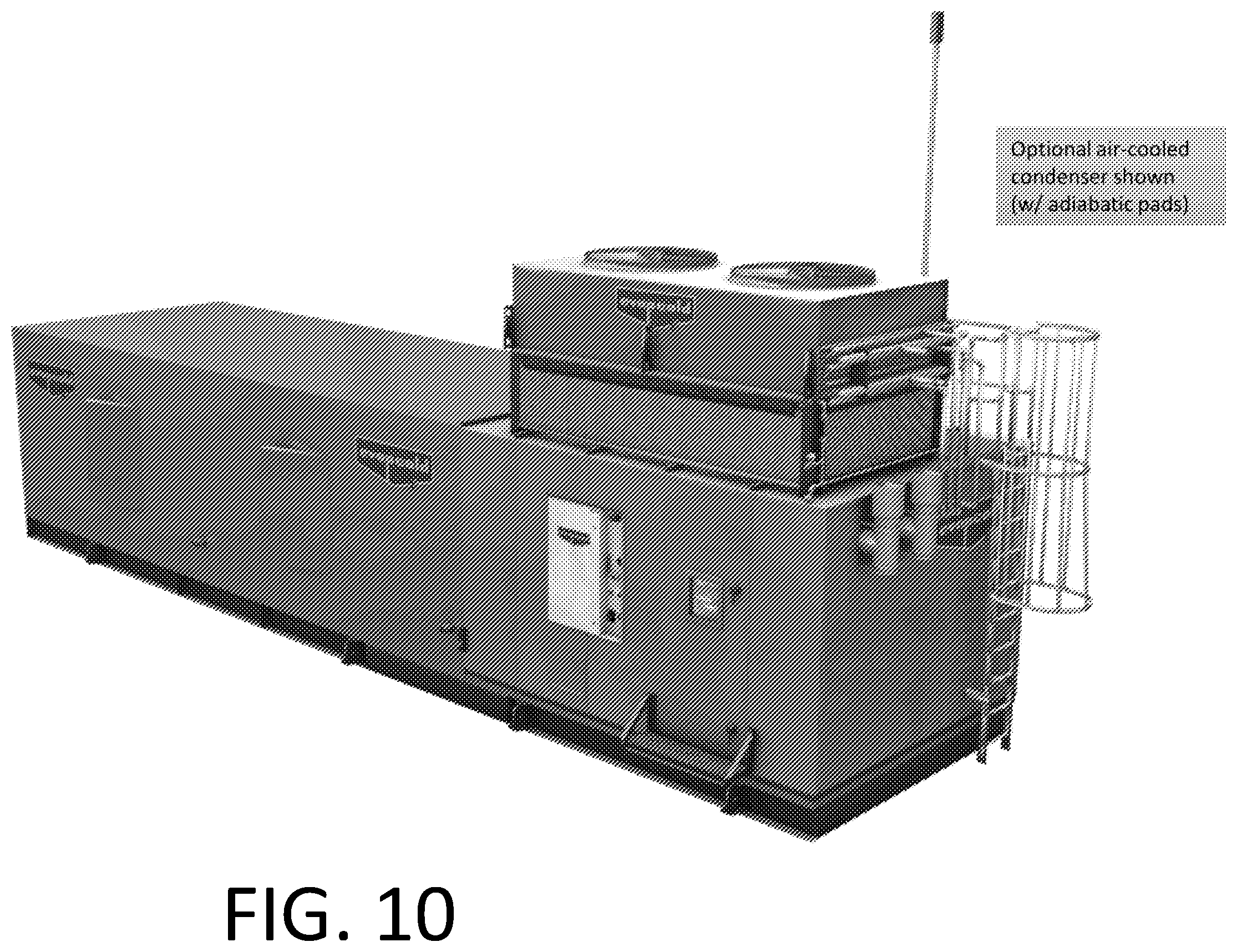 Patent US12359828 Figure 12 – Low charge packaged ammonia refrigeration system with evaporative condenser