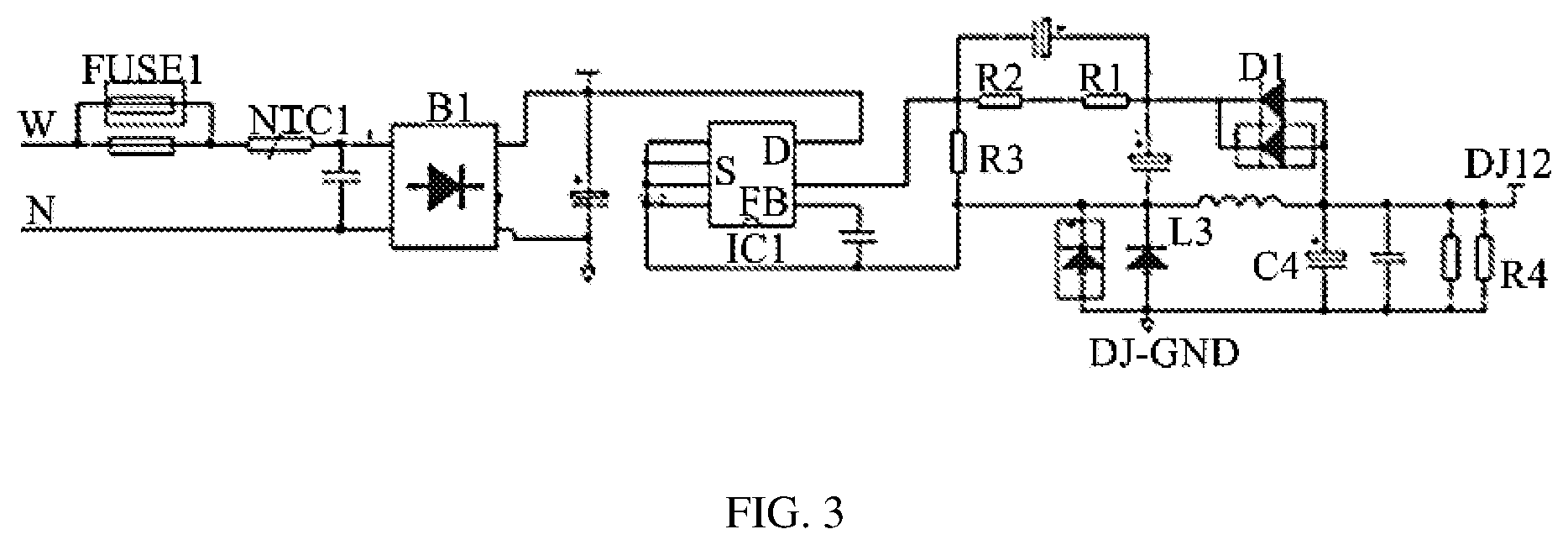 Patent US12359839 Figure 3 – Control circuit for air conditioner outdoor unit, electric control component and air conditioner