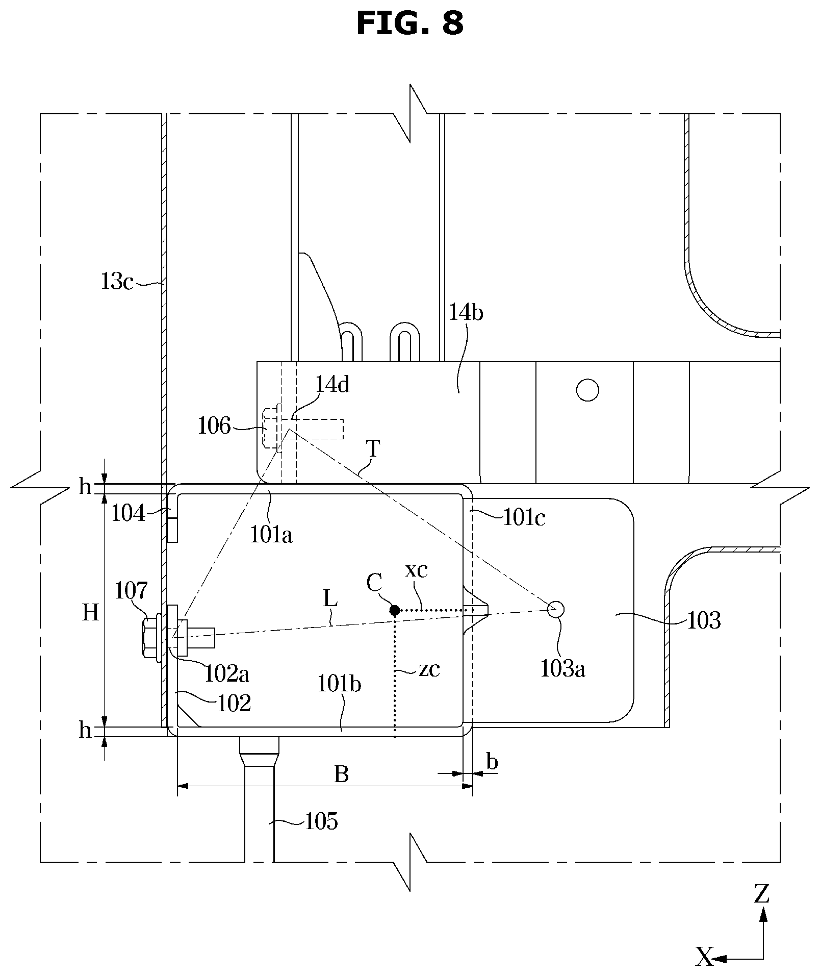 Patent US12359844 Figure 8 – Outdoor unit of air conditioner