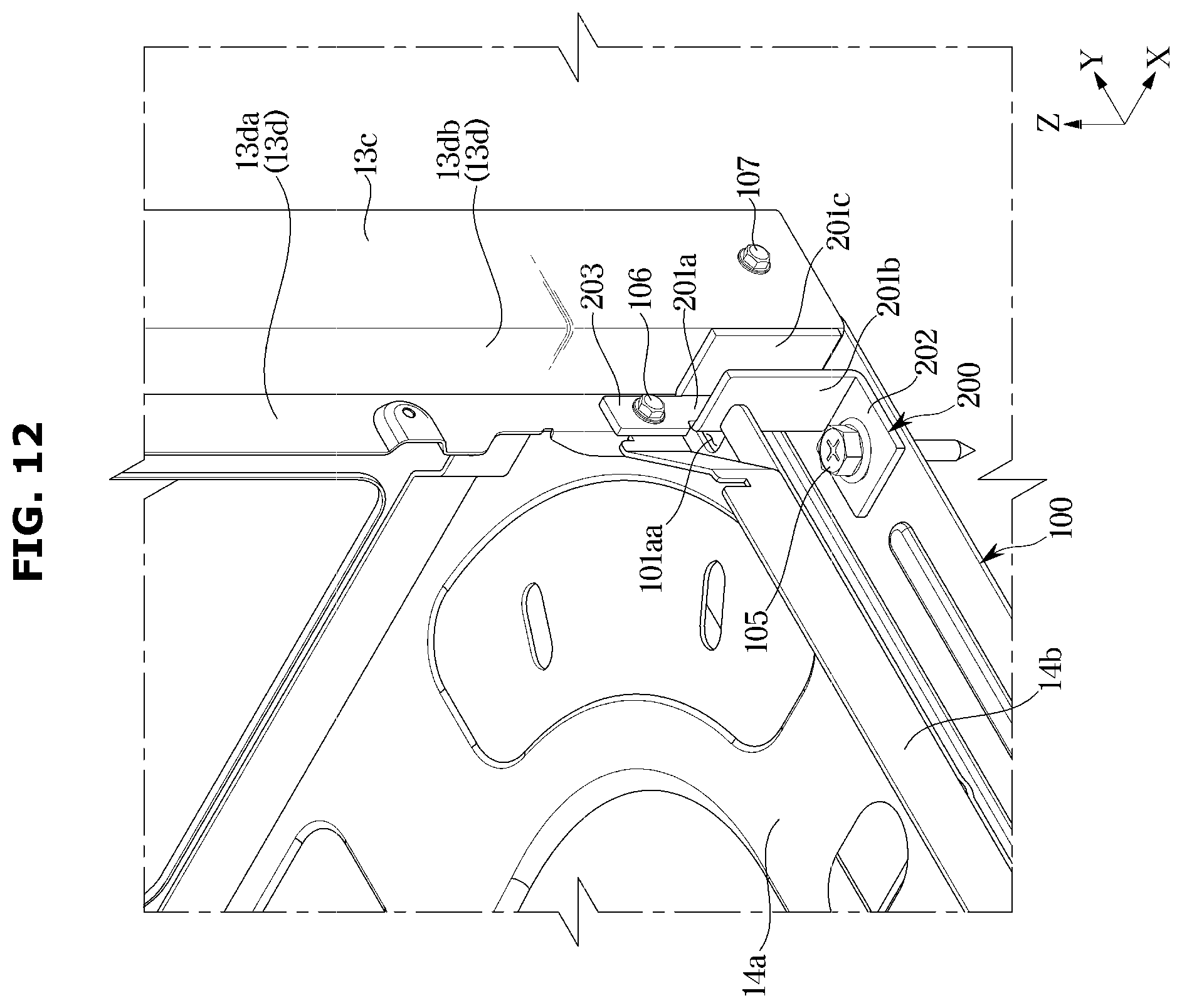 Patent US12359844 Figure 12 – Outdoor unit of air conditioner