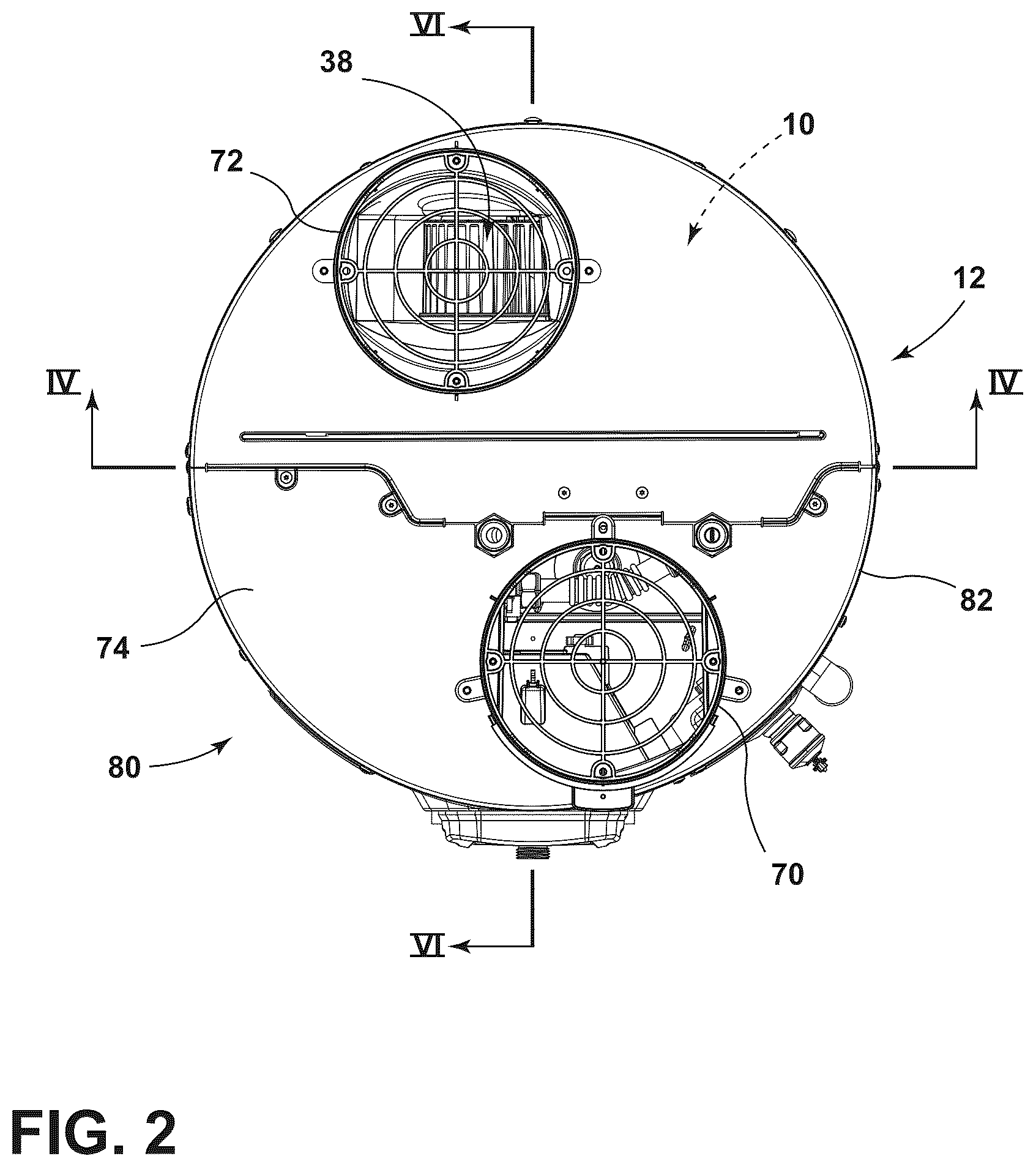 Patent US12359845 Figure 2 – Air funnel for a heat pump system of a water heater