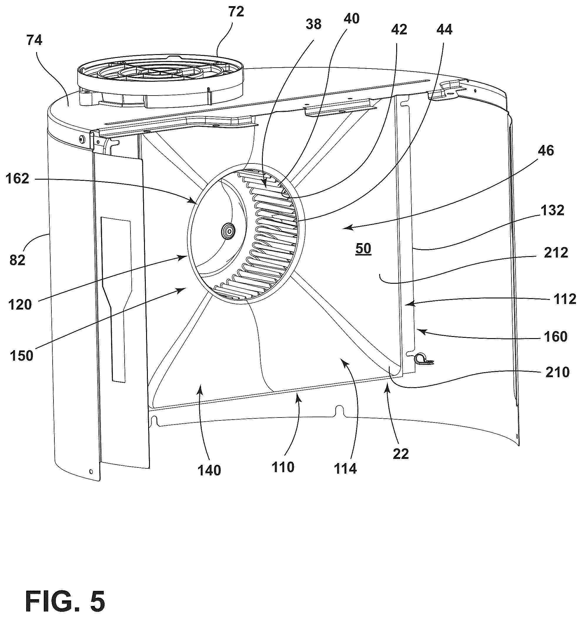 Patent US12359845 Figure 5 – Air funnel for a heat pump system of a water heater
