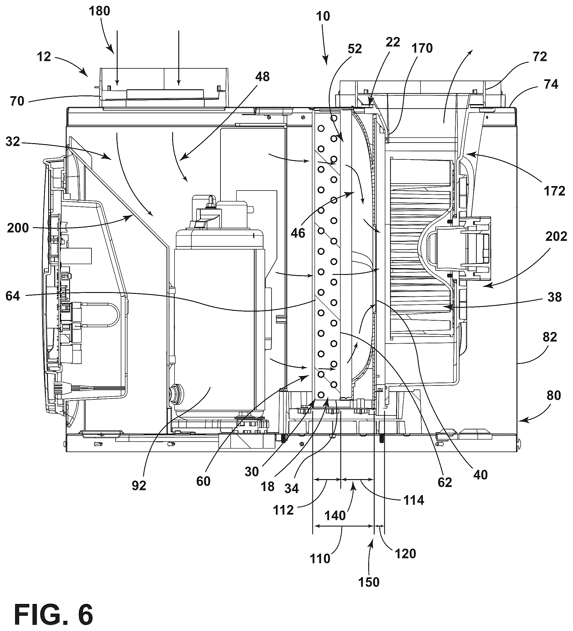 Patent US12359845 Figure 6 – Air funnel for a heat pump system of a water heater