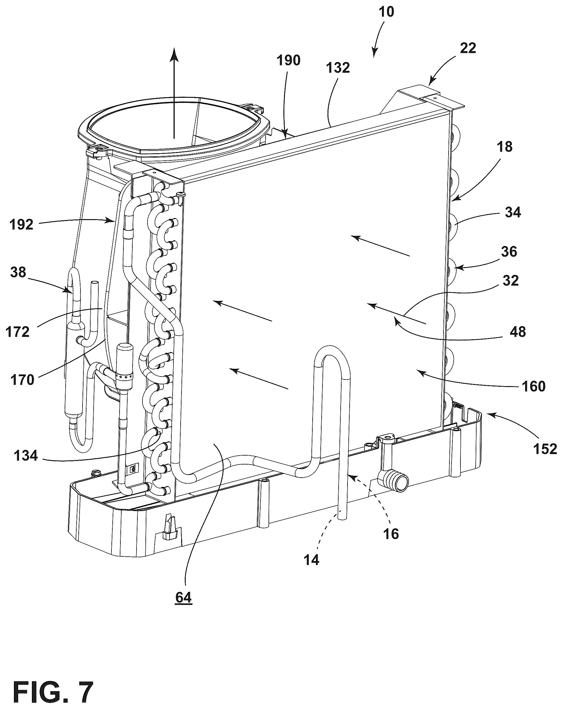 Patent US12359845 Figure 7 – Air funnel for a heat pump system of a water heater
