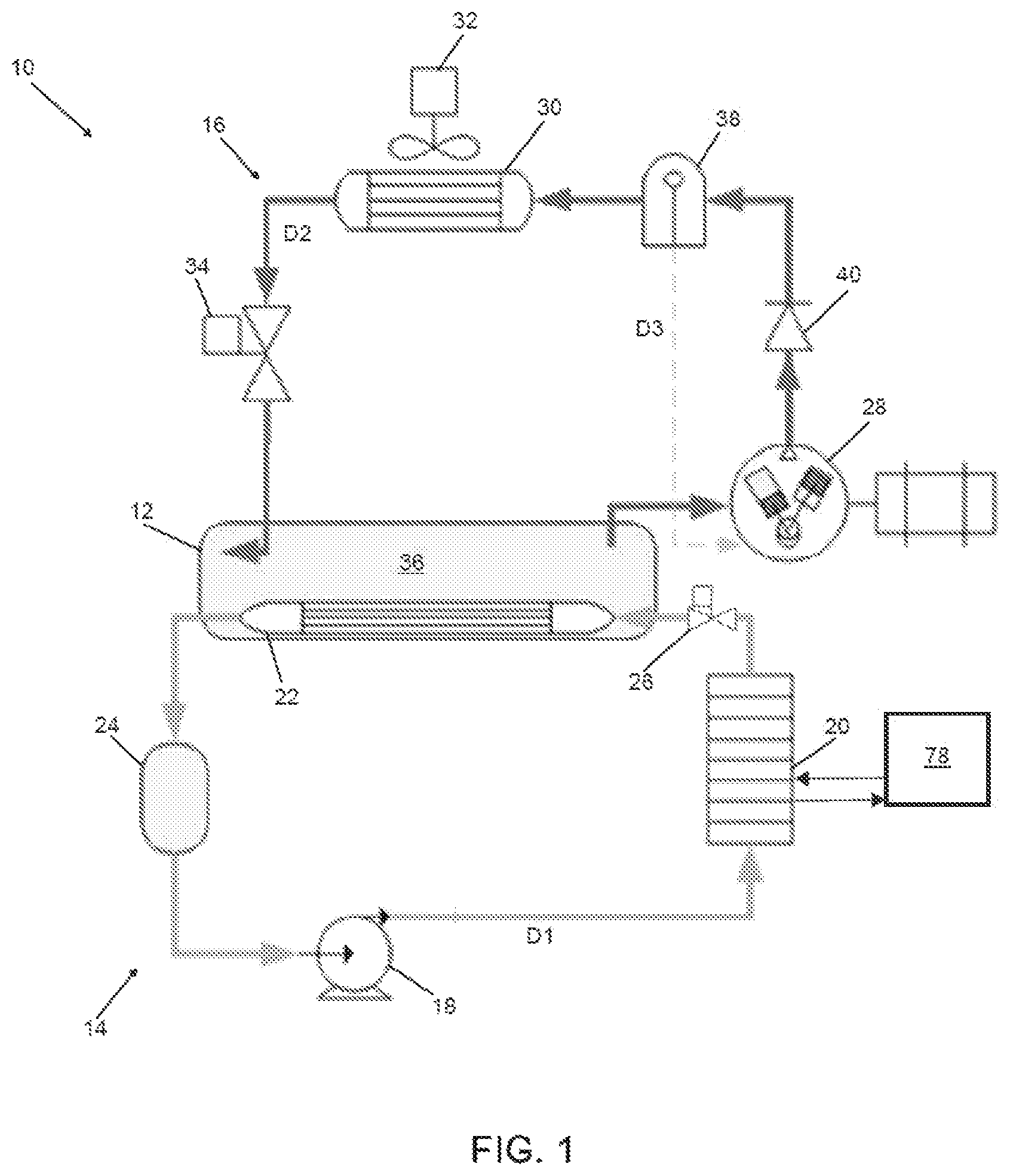 Patent US12359851 — Thermal energy storage and heat rejection system — Figure 1