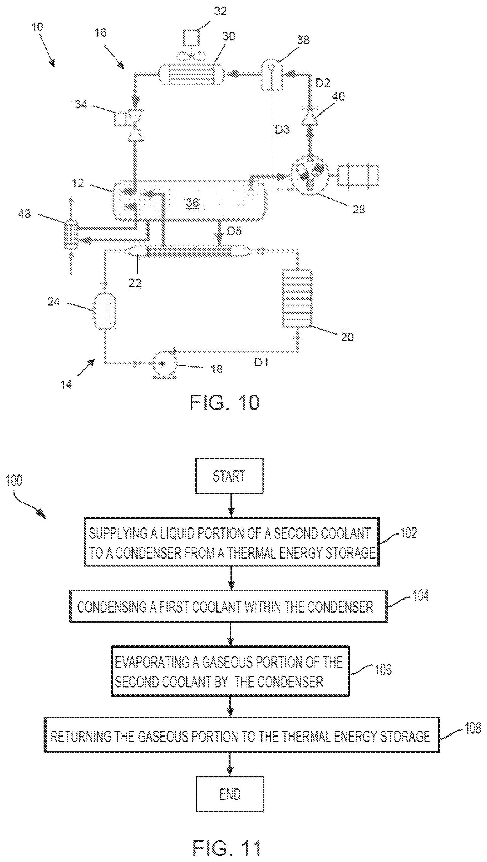 Patent US12359851 Figure 7 – Thermal energy storage and heat rejection system