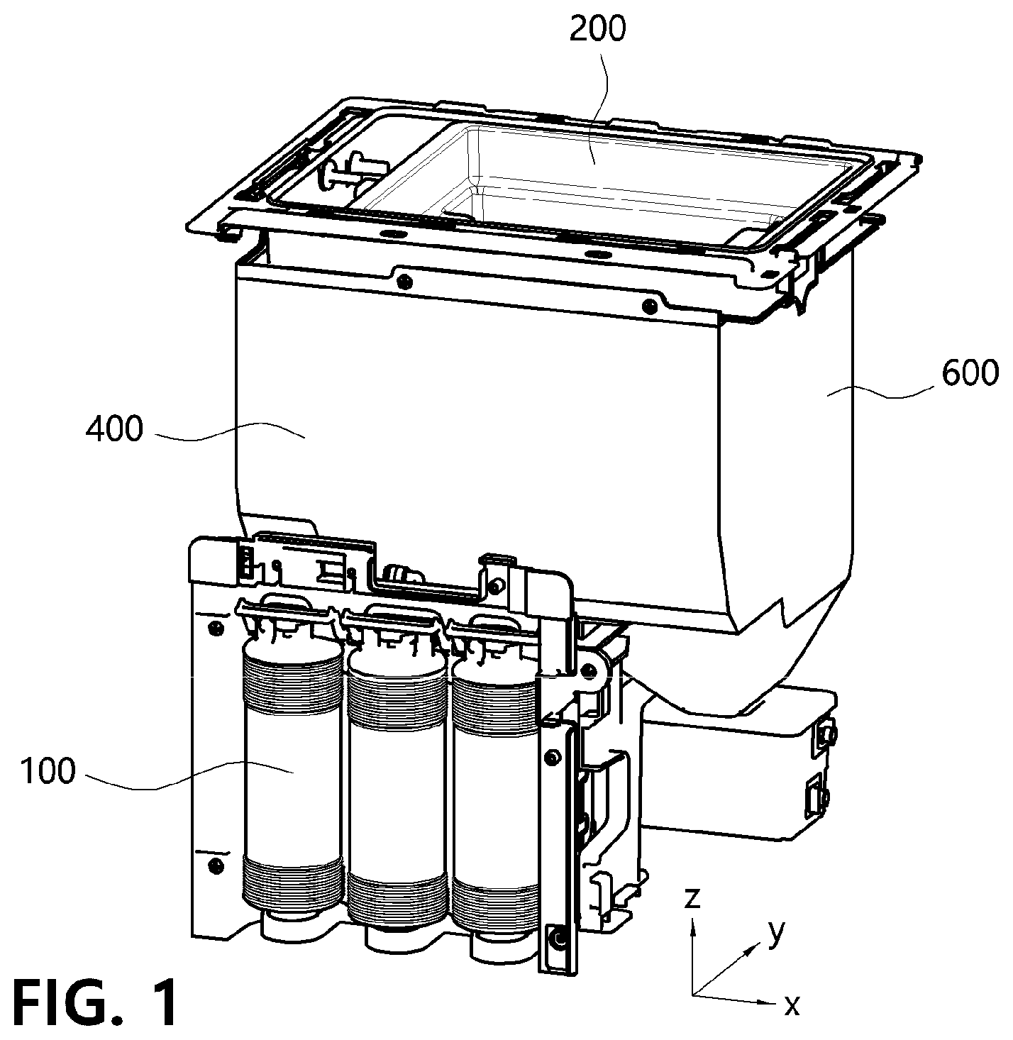 Patent US12359859 Figure 1 – Water purifier having ice-maker