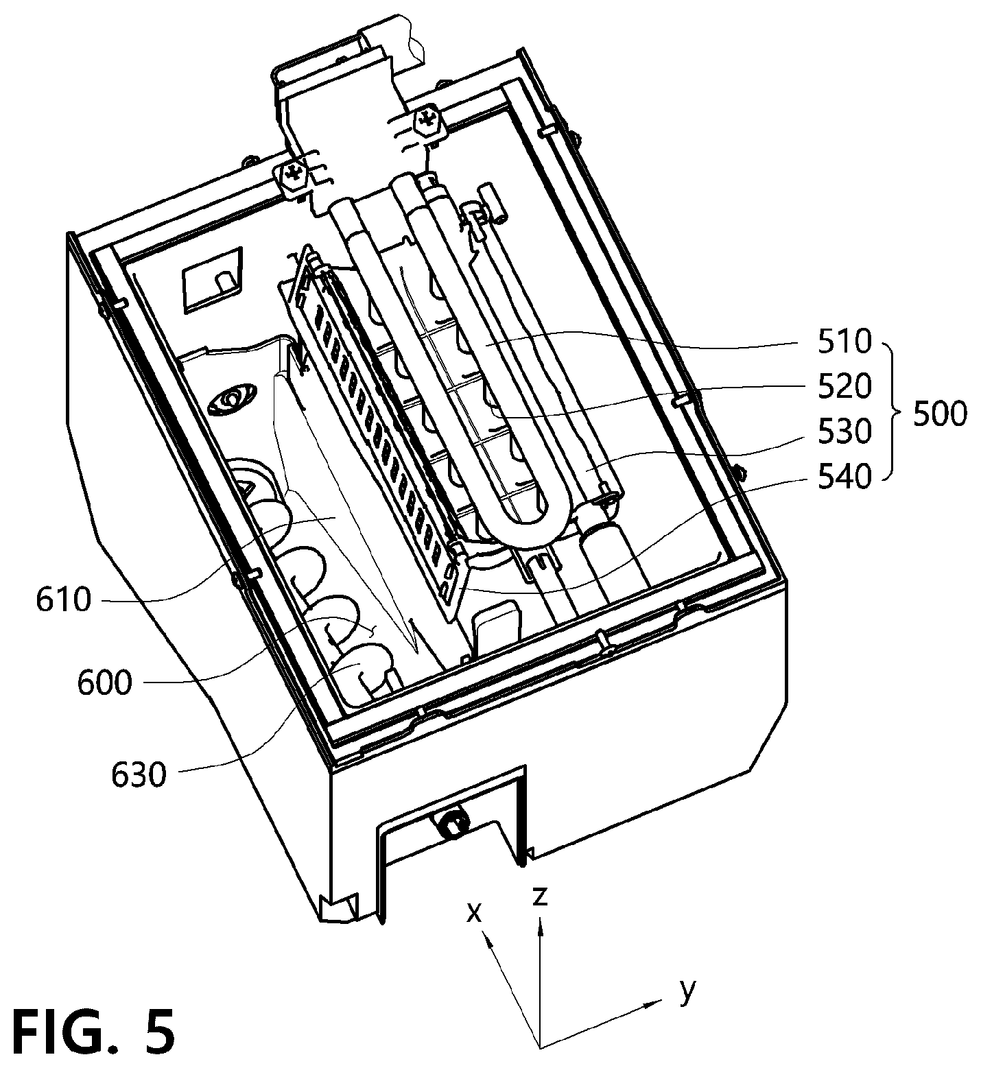 Patent US12359859 Figure 5 – Water purifier having ice-maker