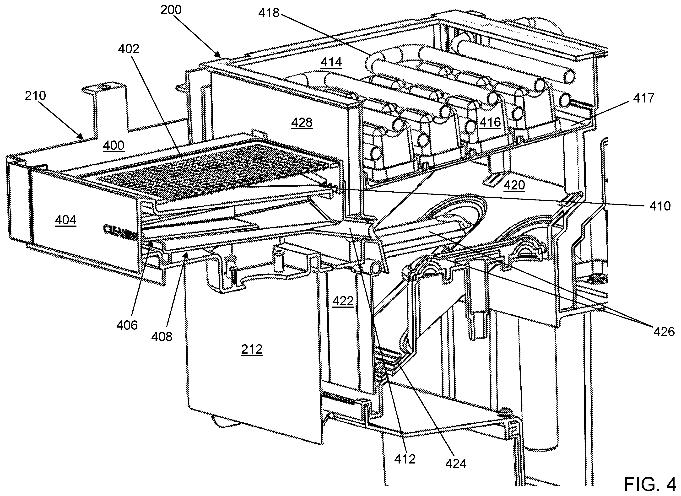Patent US12359860 Figure 6 – Backstop for an ice maker
