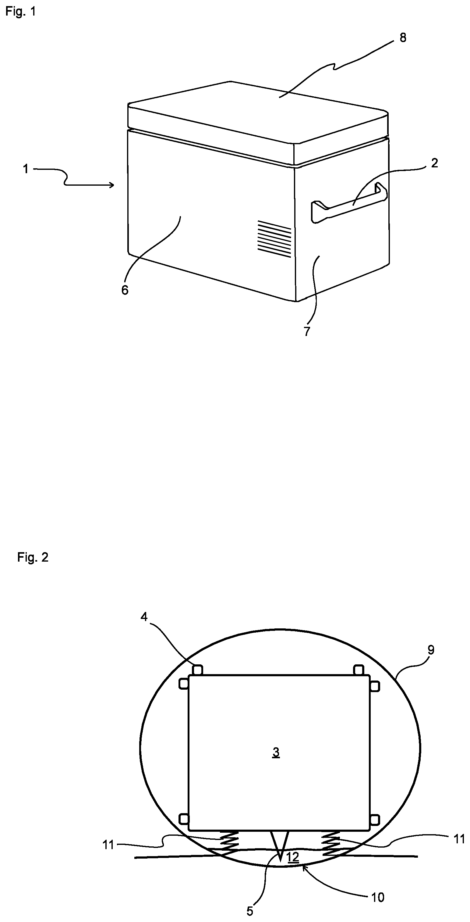 Patent US12359861 Figure 1 – Portable cooling unit