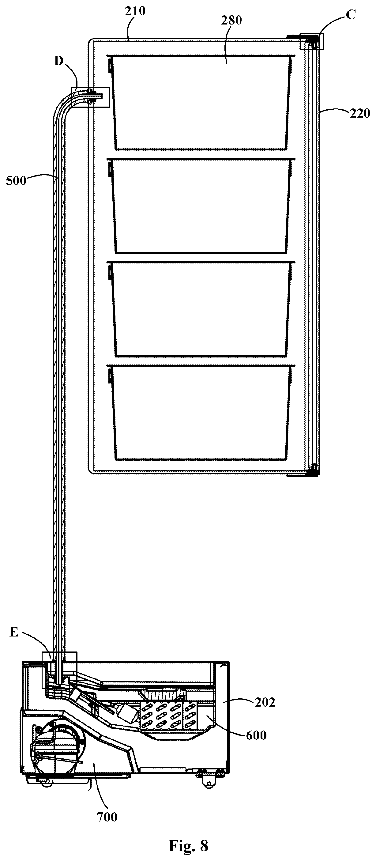 Patent US12359862 Figure 6 – Refrigeration module and refrigerator