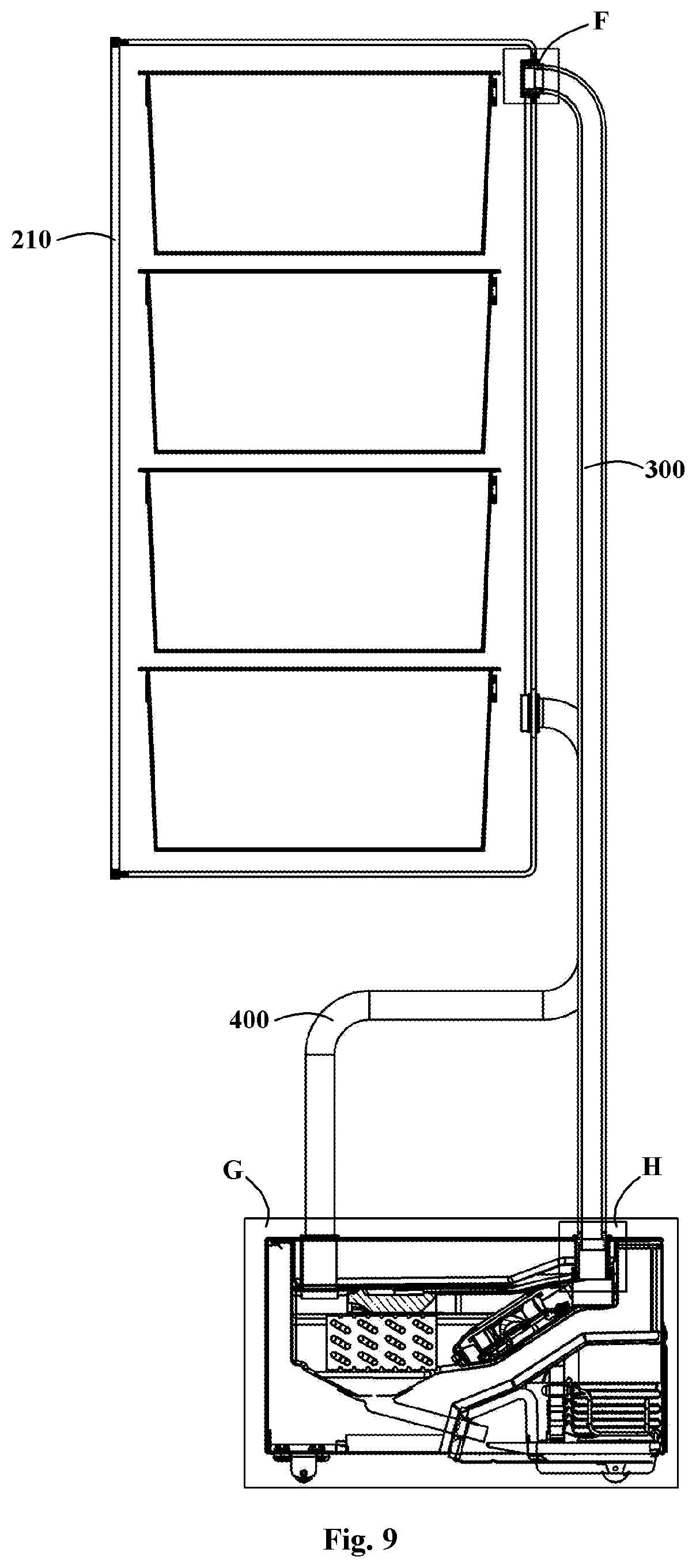 Patent US12359862 Figure 7 – Refrigeration module and refrigerator