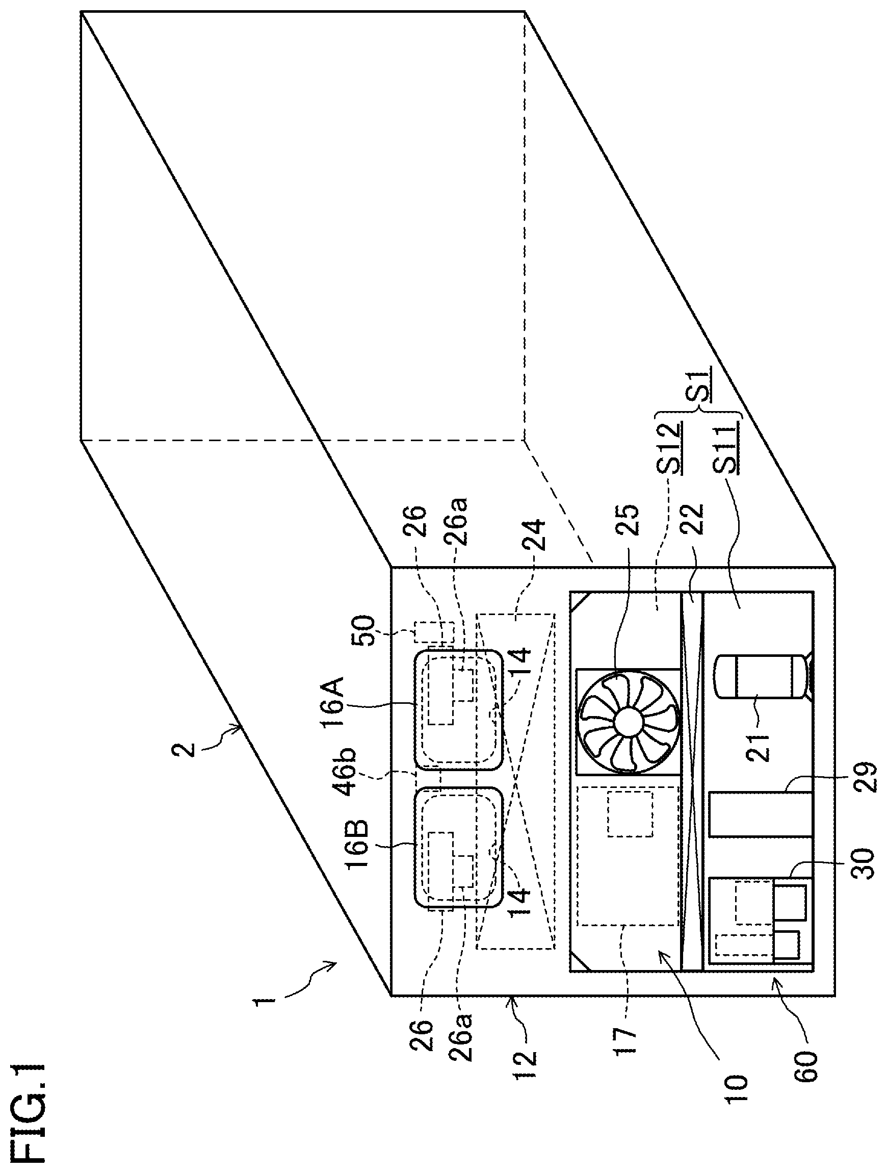 Patent US12359865 Figure 1 – Air composition adjustment device, refrigeration apparatus for transportation, and transport container
