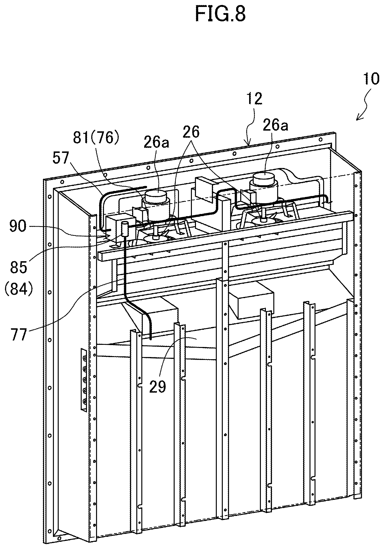 Patent US12359865 Figure 8 – Air composition adjustment device, refrigeration apparatus for transportation, and transport container