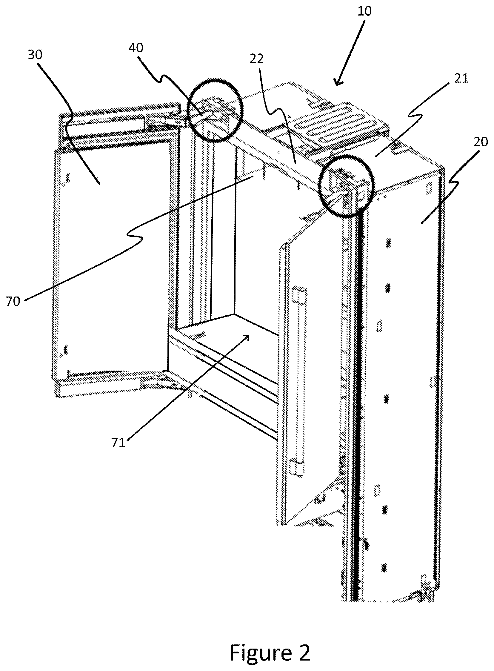 Patent US12359866 Figure 2 – Built-in cooling device having a hinge box