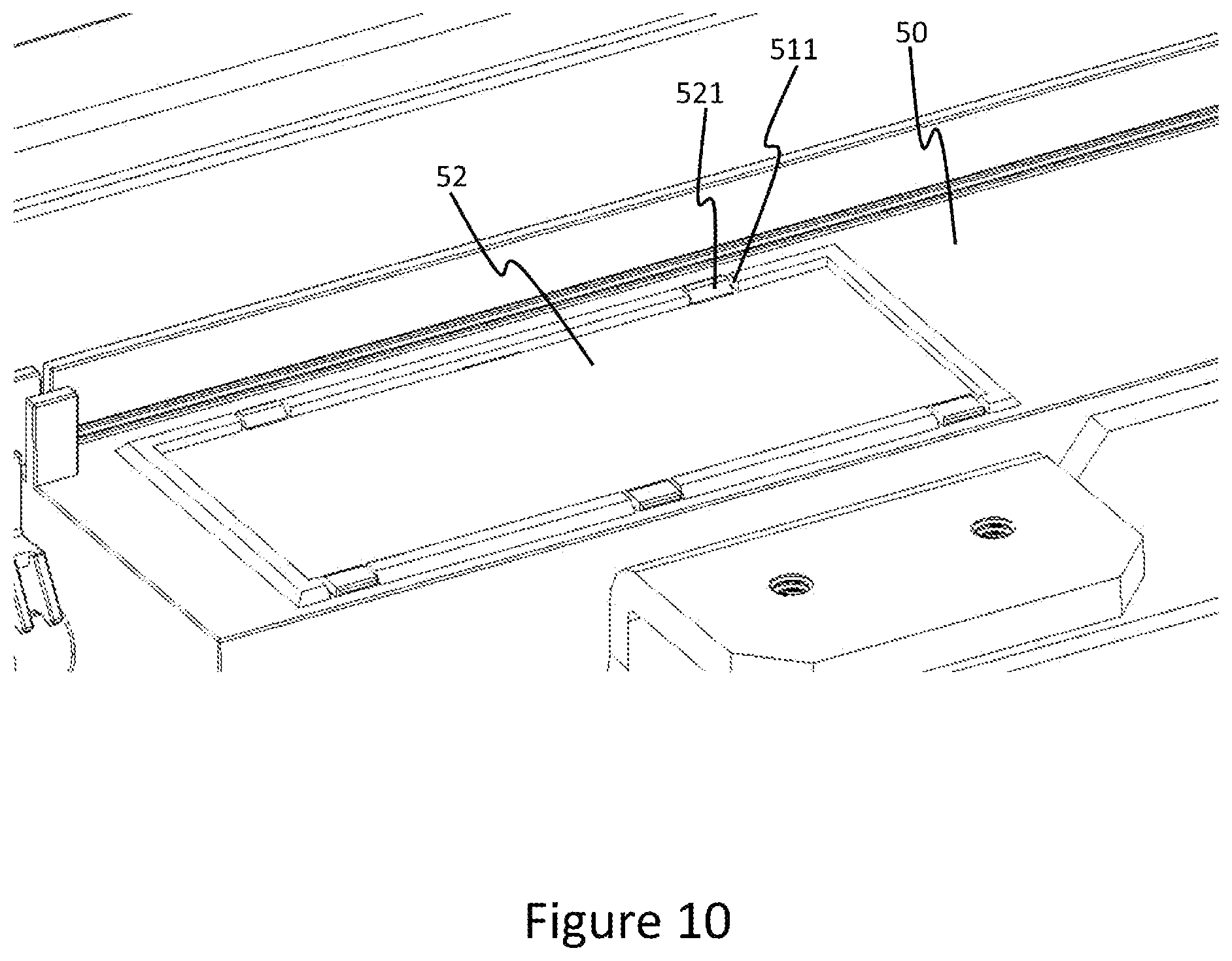 Patent US12359866 Figure 10 – Built-in cooling device having a hinge box