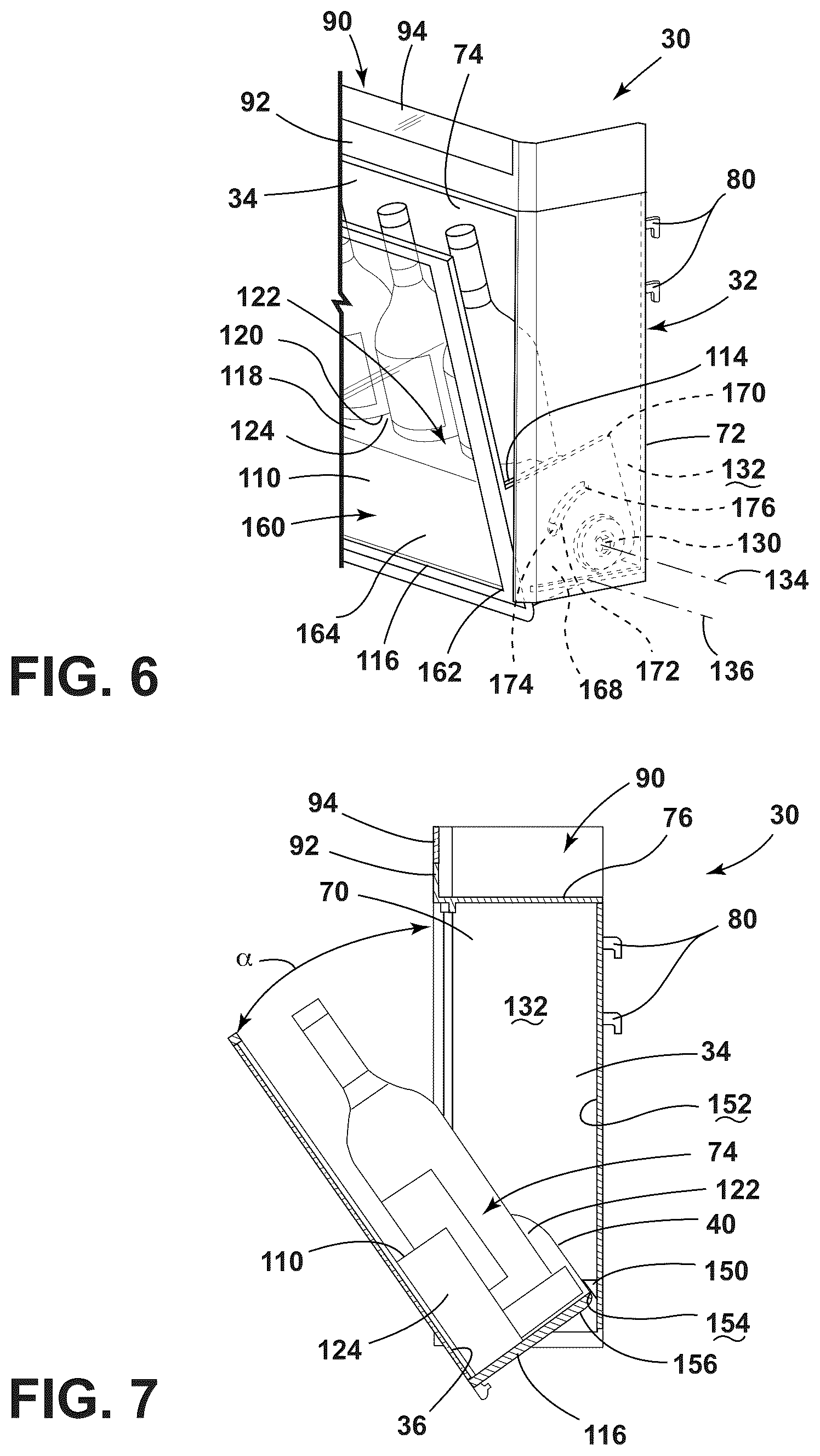 Patent US12359867 Figure 6 – Door storage assembly