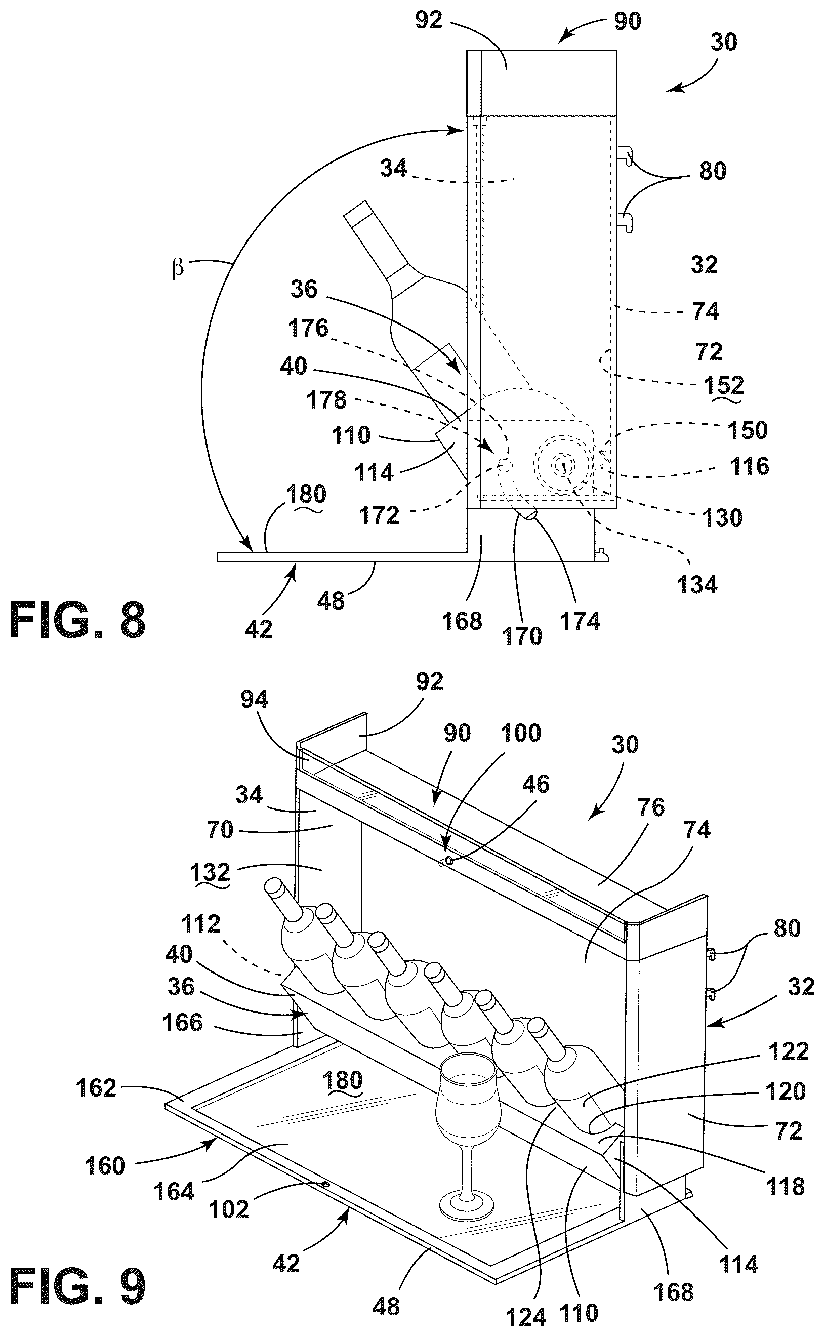 Patent US12359867 Figure 7 – Door storage assembly
