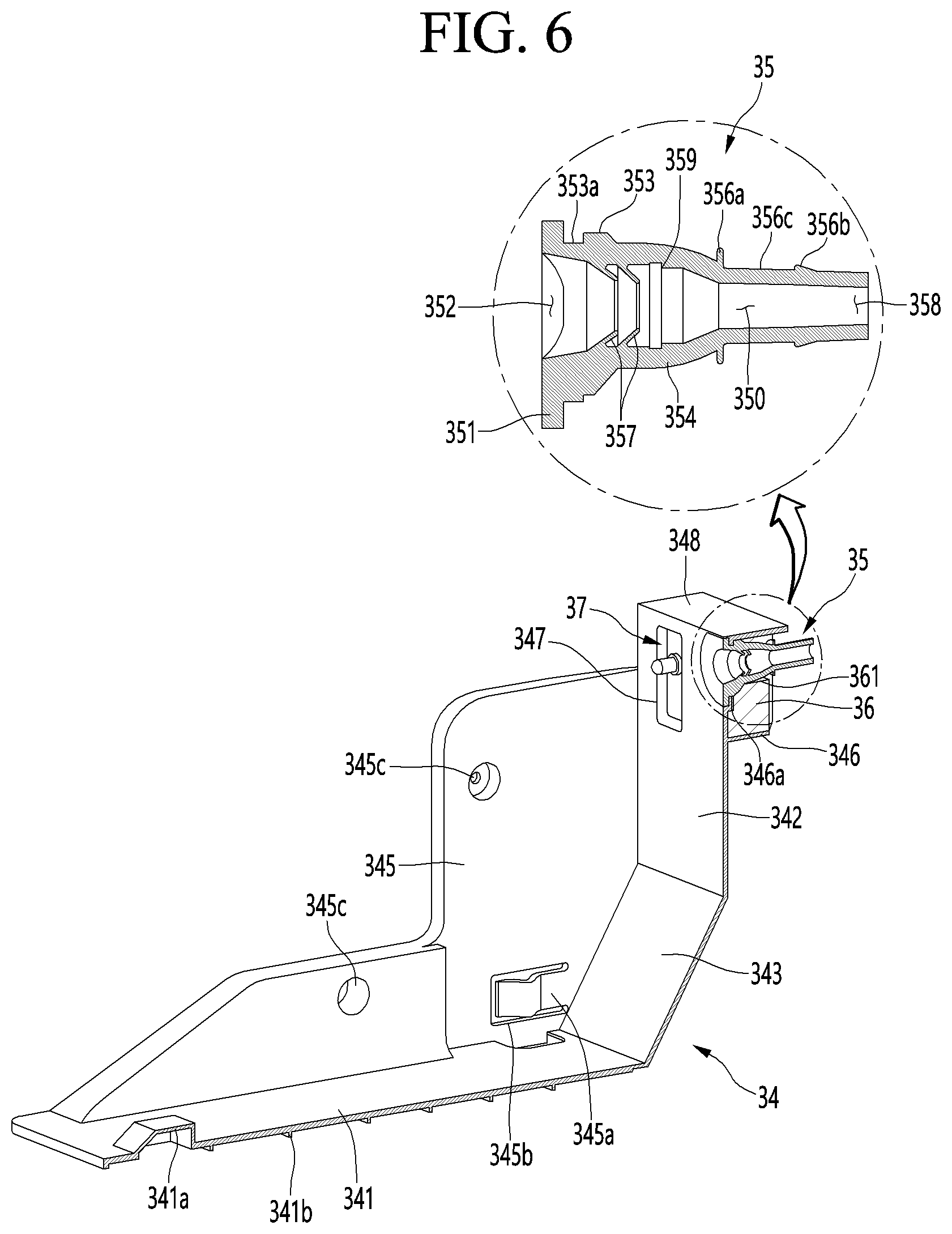 Patent US12359868 Figure 6 – Refrigerator