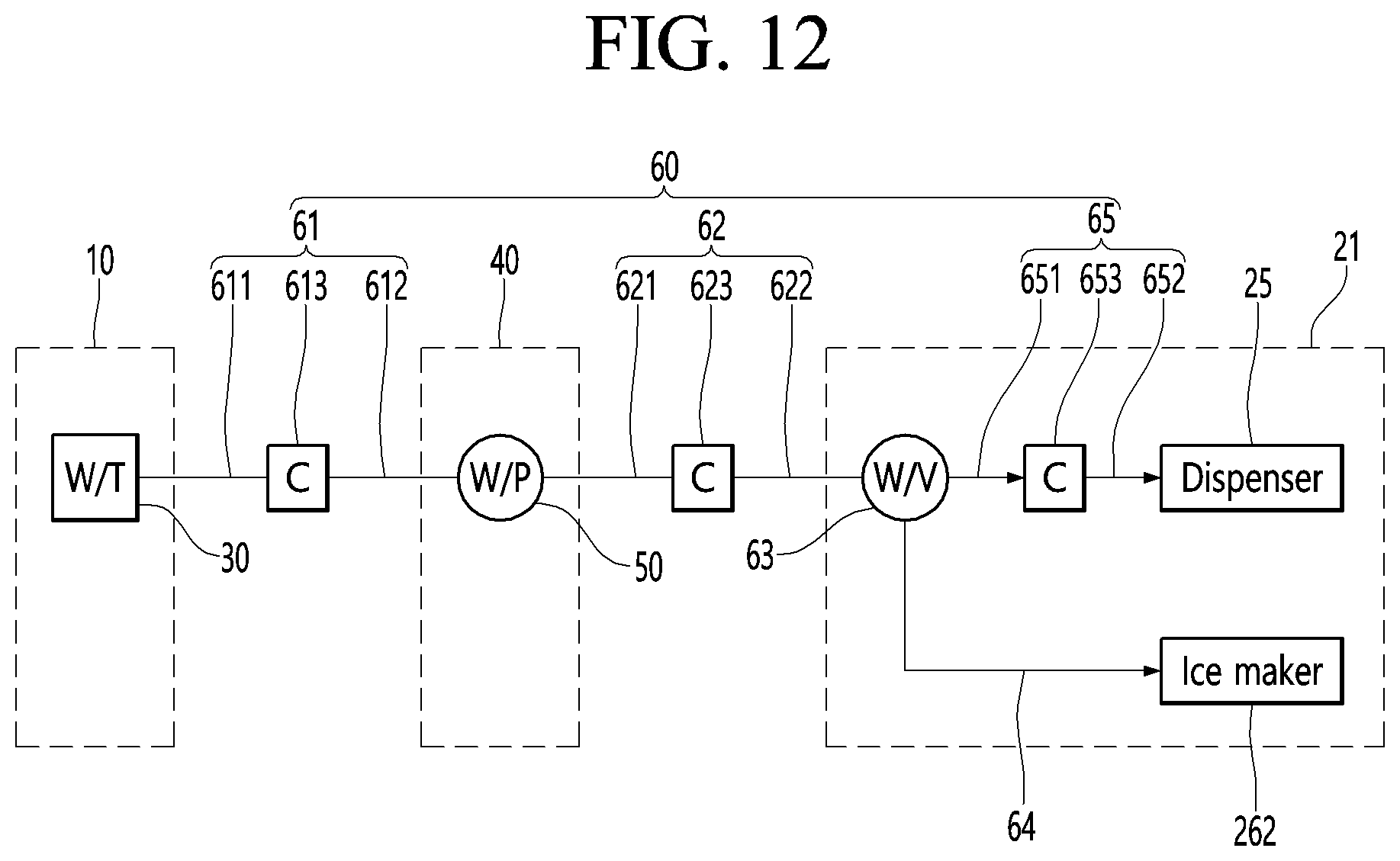 Patent US12359868 Figure 12 – Refrigerator