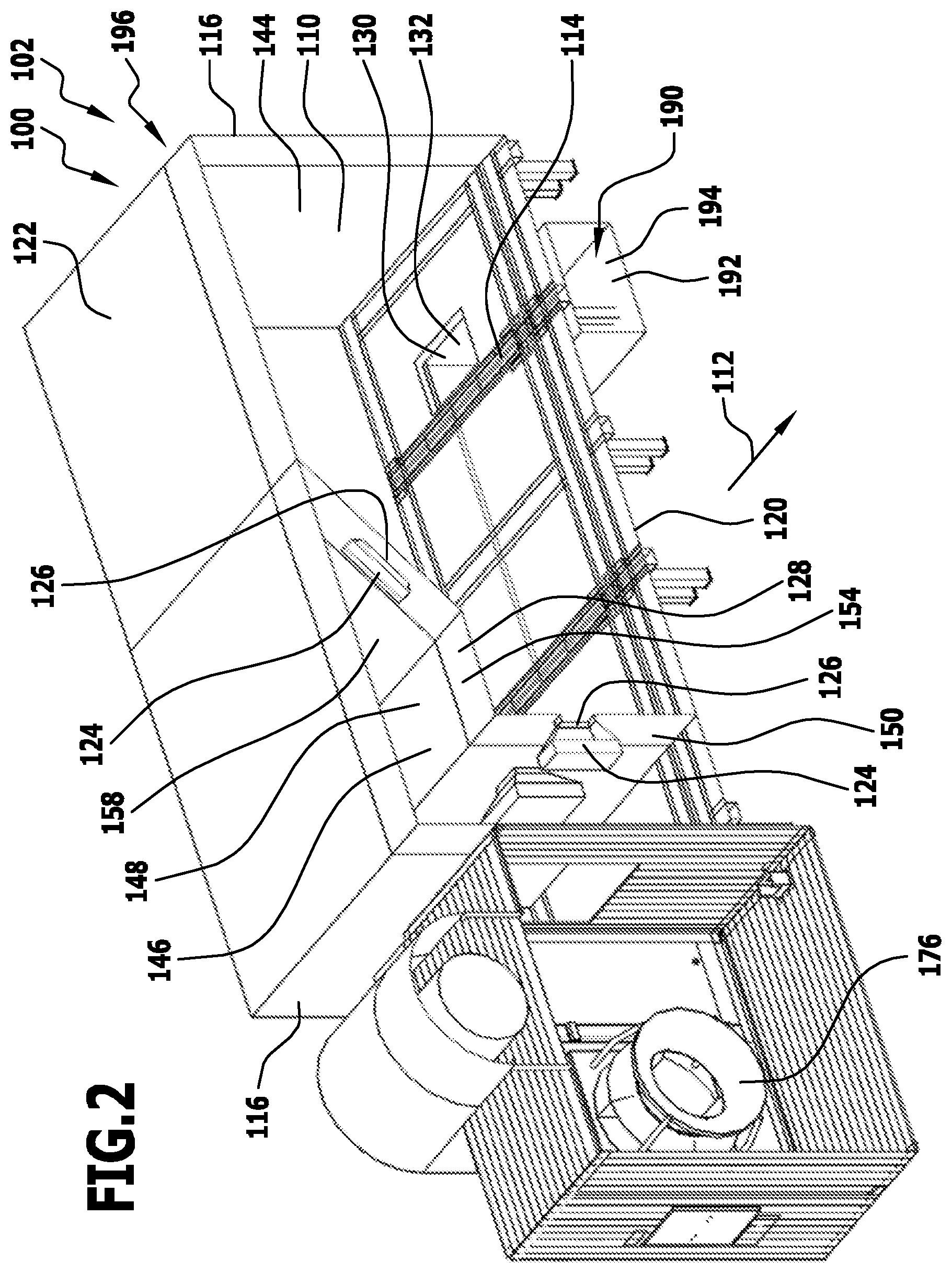 Patent US12359871 Figure 2 – Treatment installation and method for treating workpieces