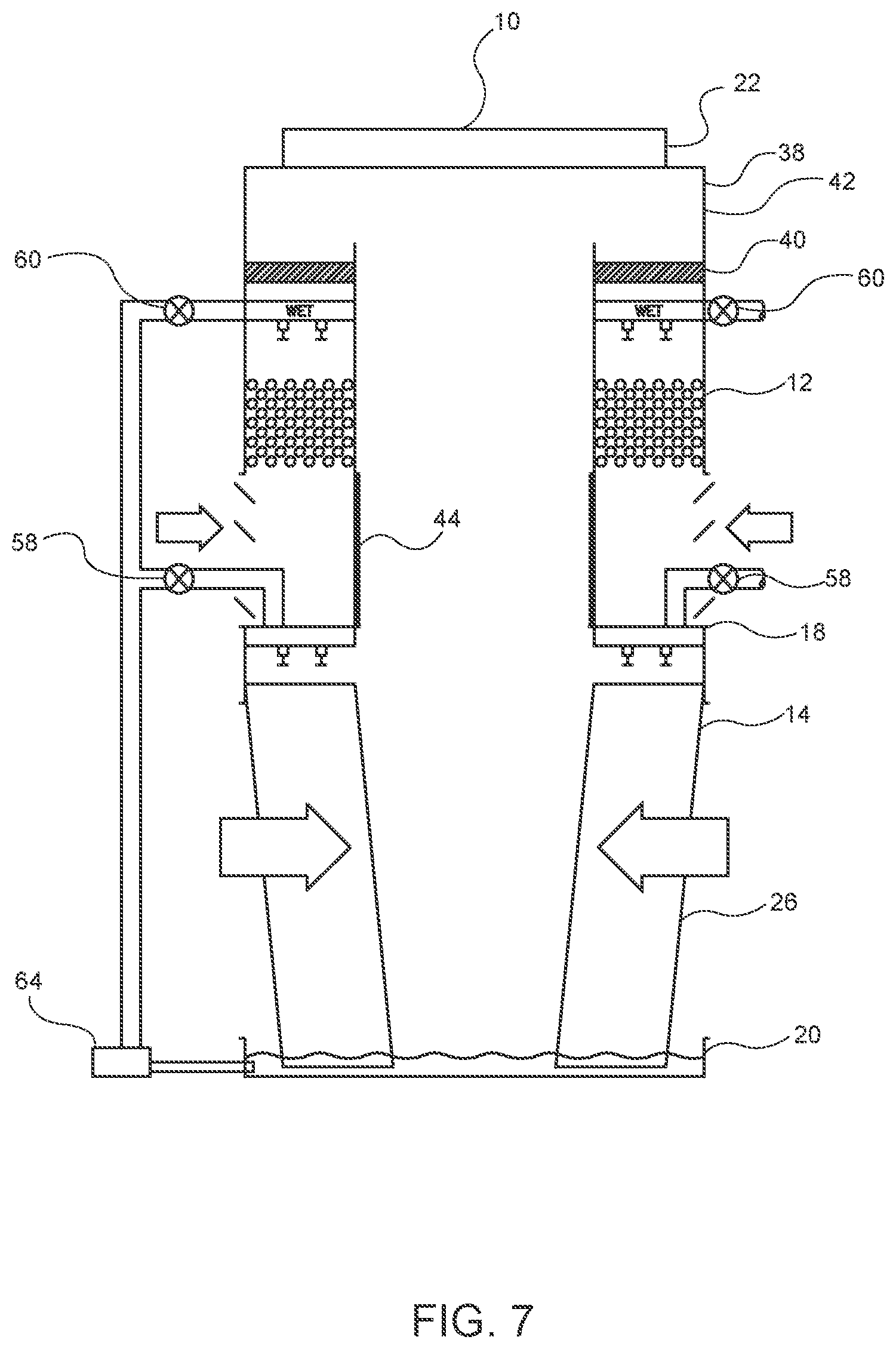 Patent US12359874 Figure 7 – Multiple mode hybrid heat exchanger