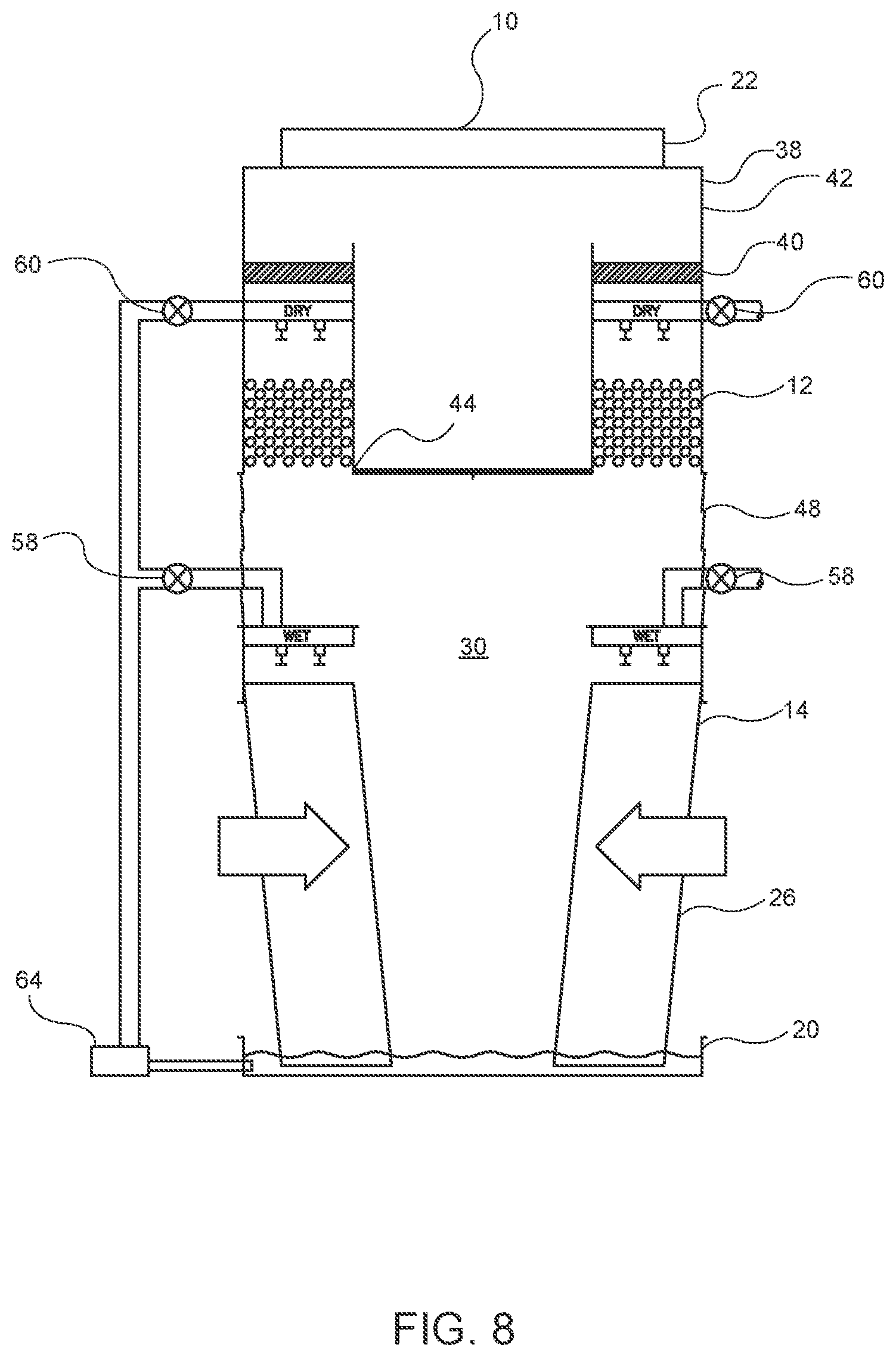 Patent US12359874 Figure 8 – Multiple mode hybrid heat exchanger