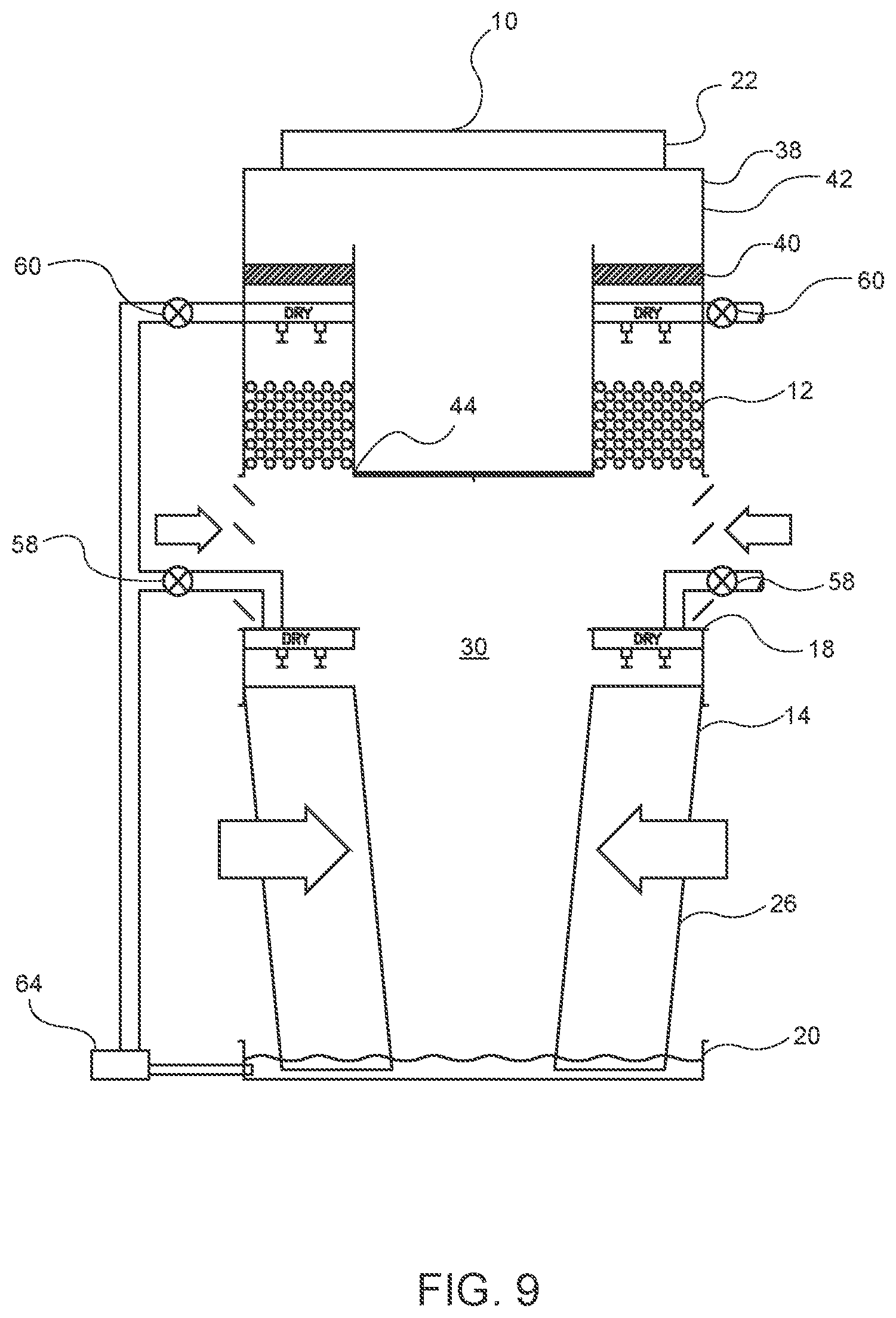 Patent US12359874 Figure 9 – Multiple mode hybrid heat exchanger