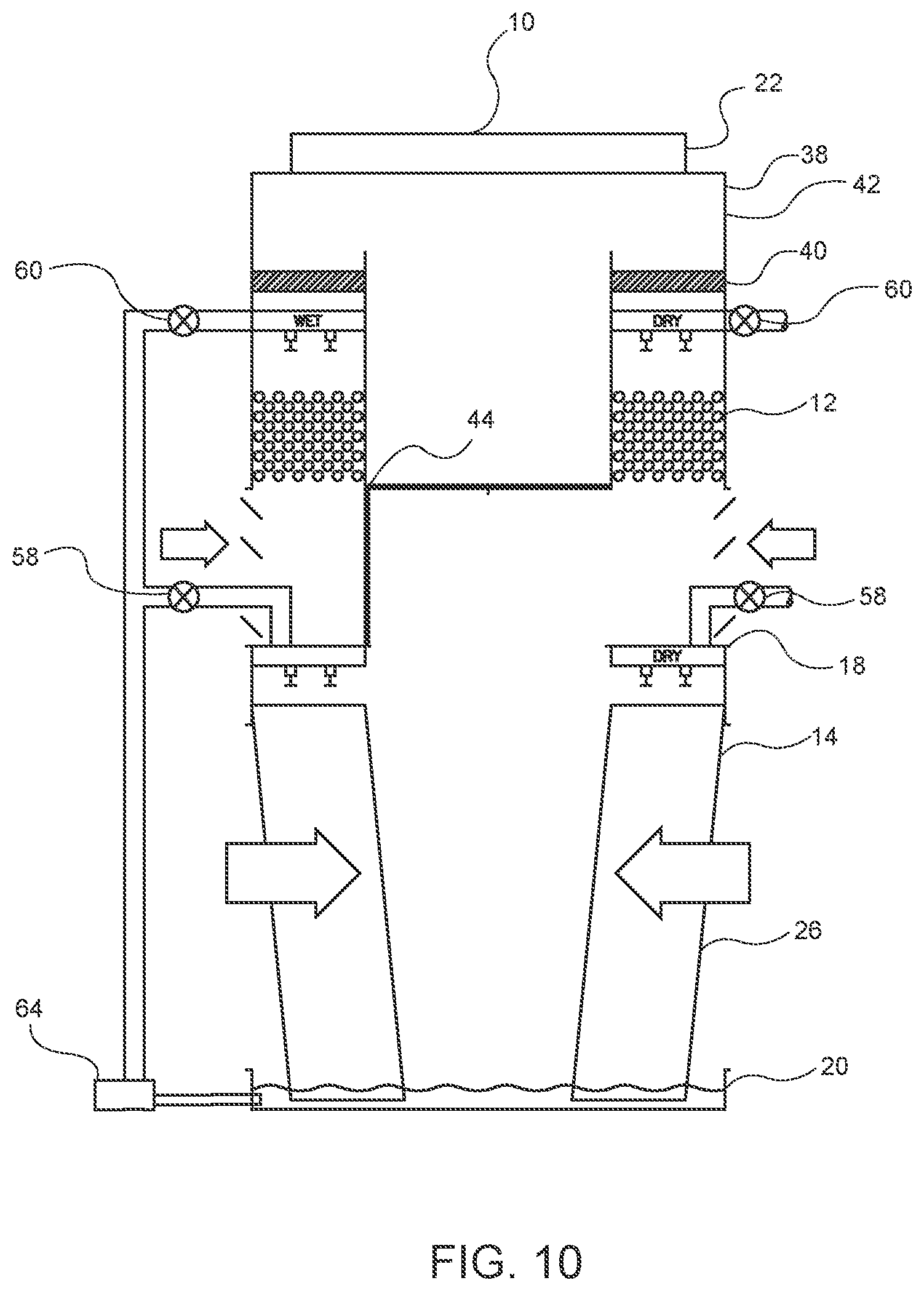 Patent US12359874 Figure 10 – Multiple mode hybrid heat exchanger