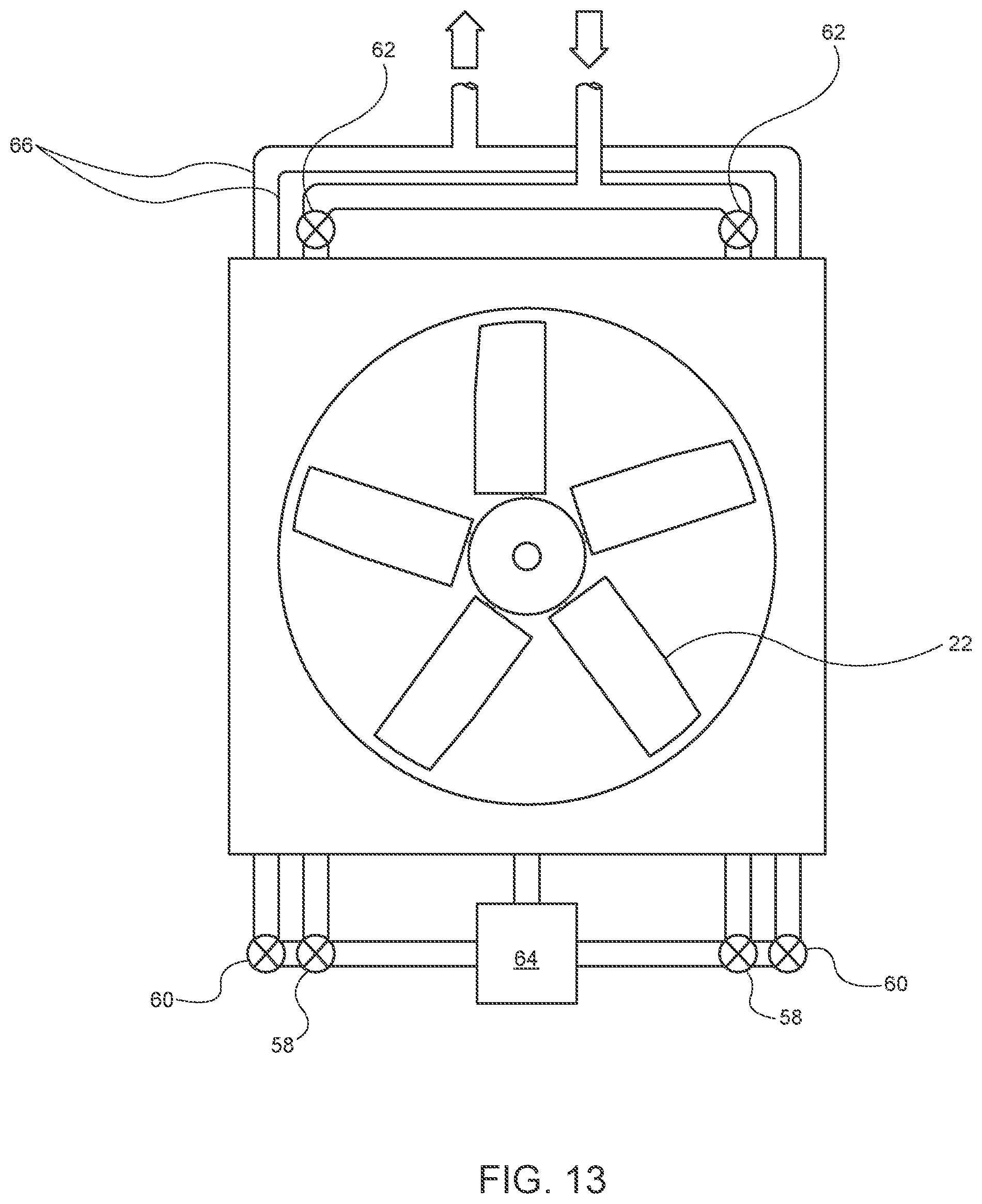 Patent US12359874 Figure 13 – Multiple mode hybrid heat exchanger