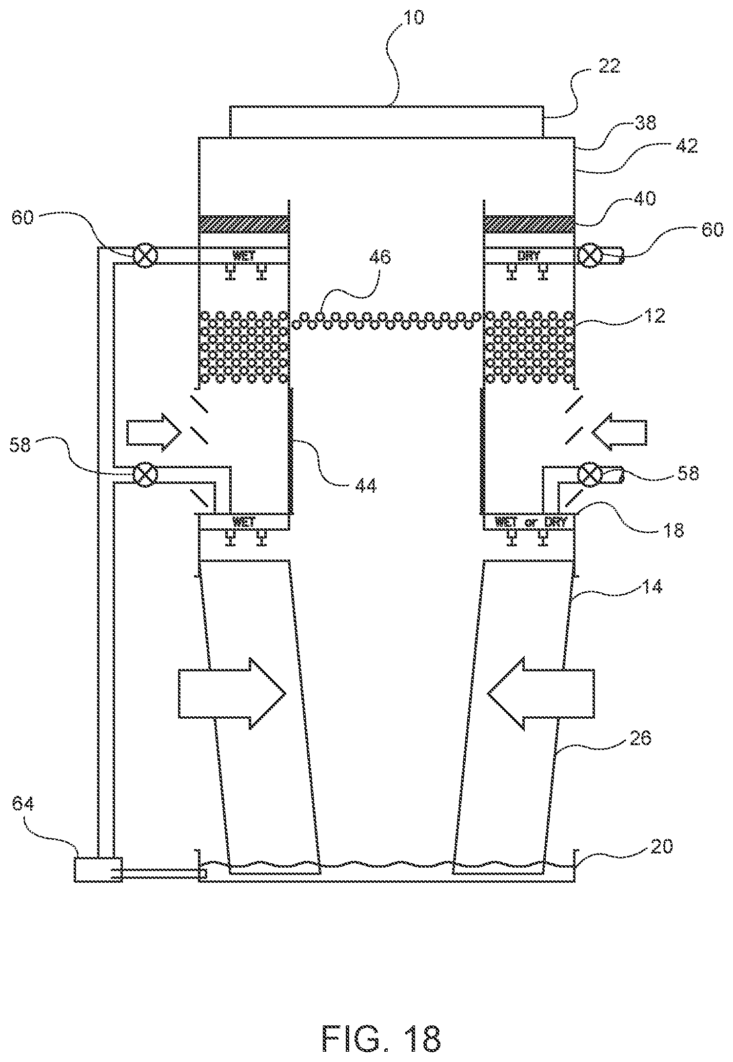 Patent US12359874 Figure 18 – Multiple mode hybrid heat exchanger