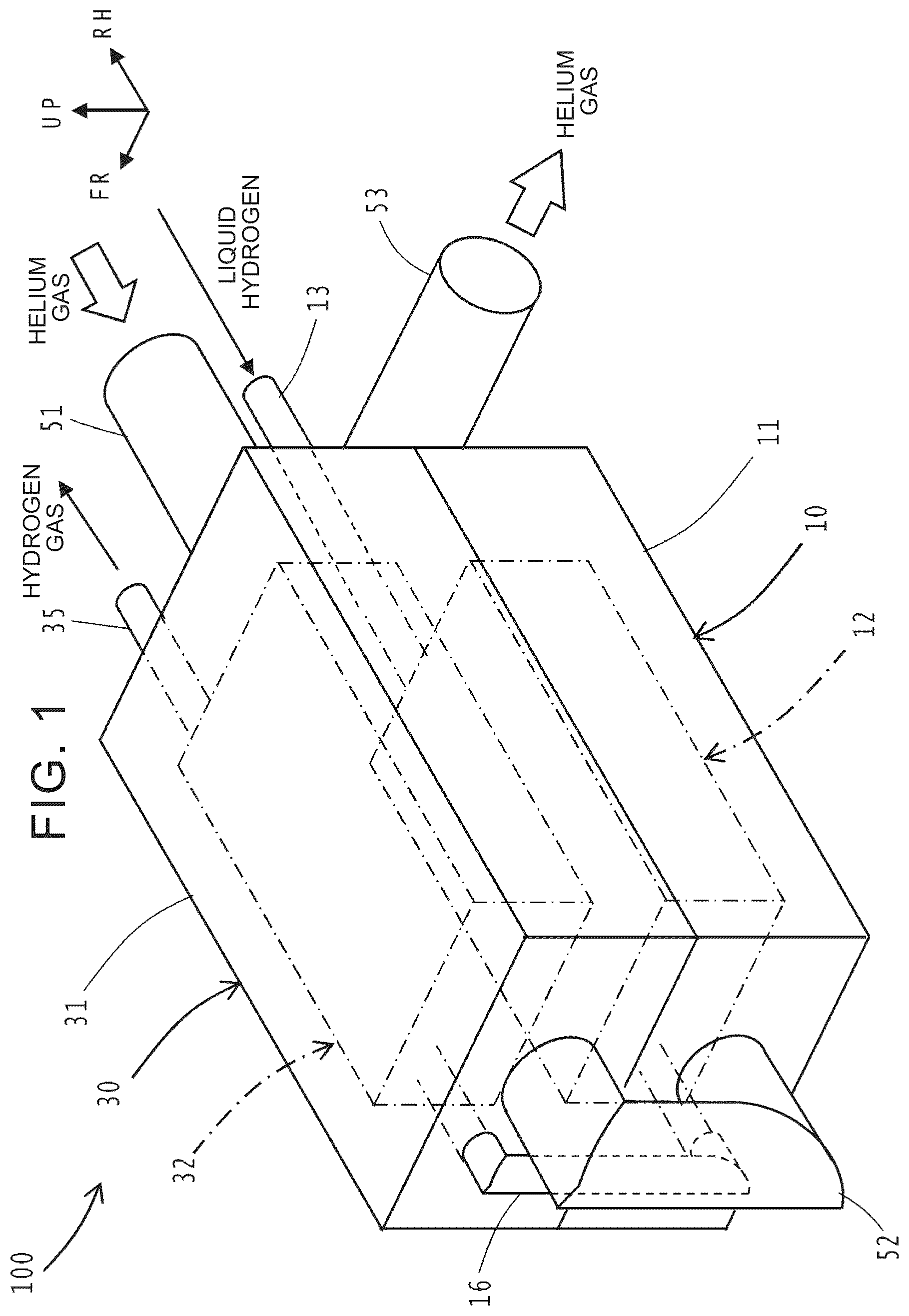 Patent US12359879 Figure 1 – Liquid hydrogen vaporizer