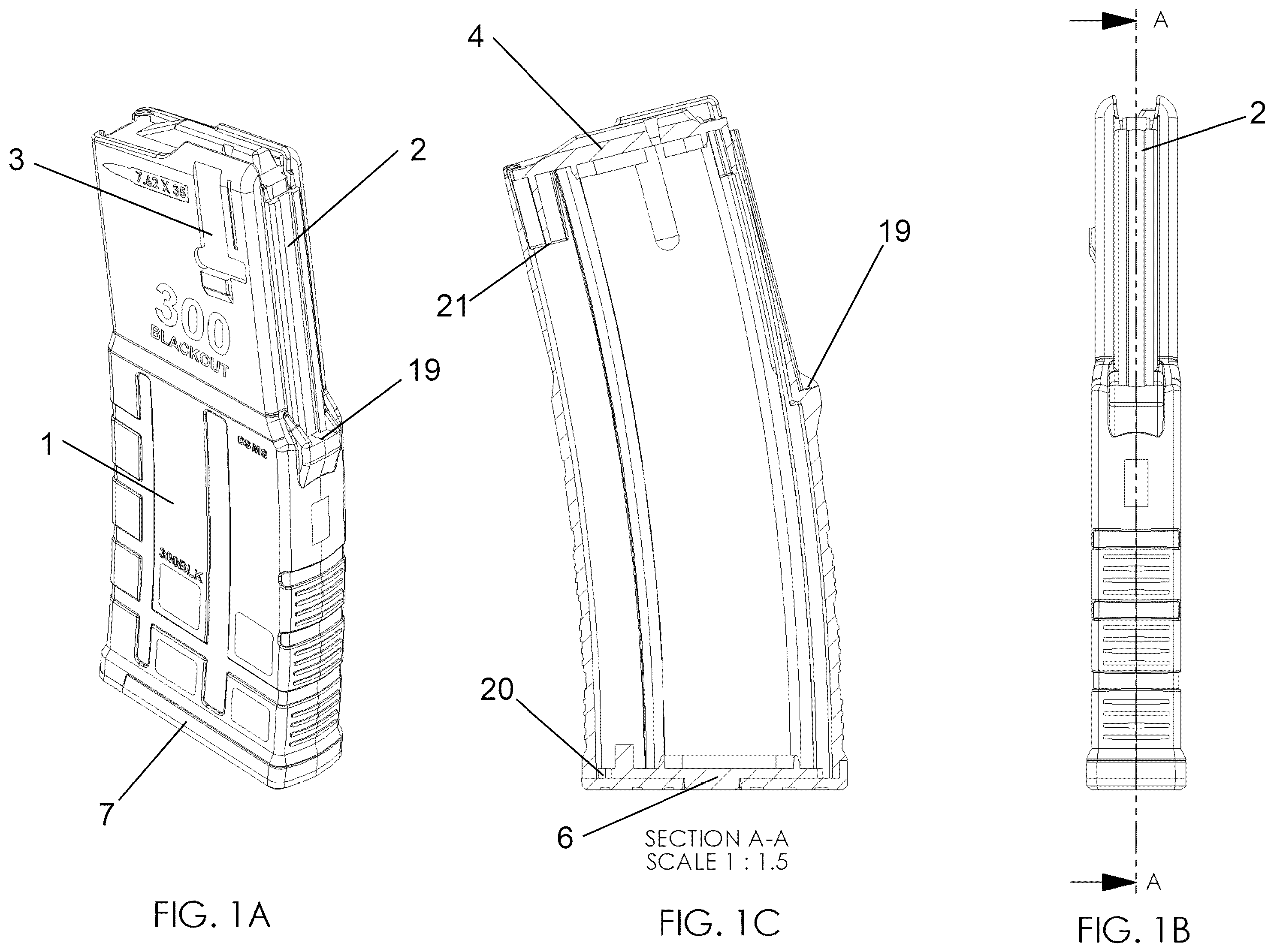 Patent US12359884 Figure 1 – Caliber select magazine system