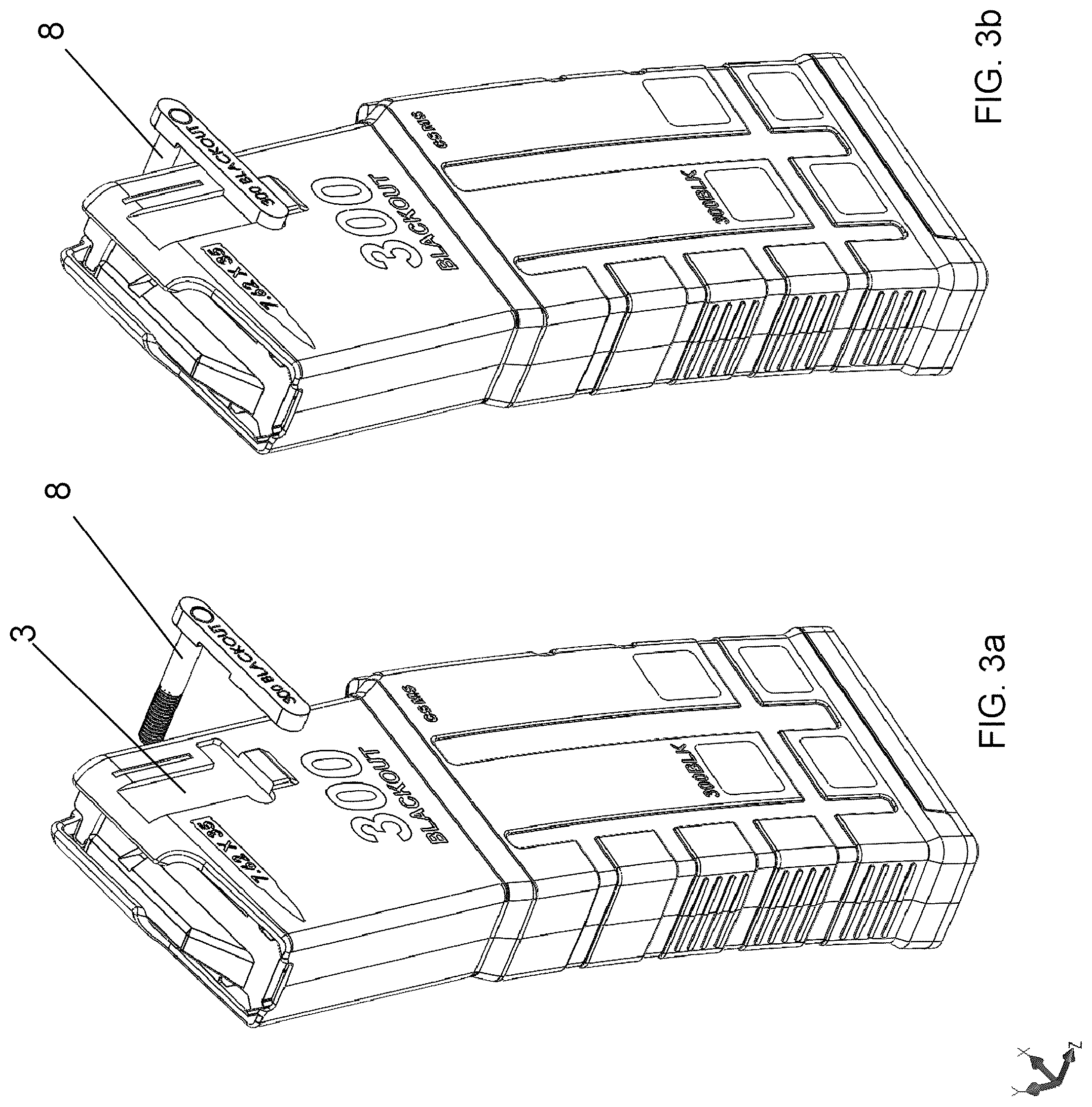 Patent US12359884 Figure 3 – Caliber select magazine system