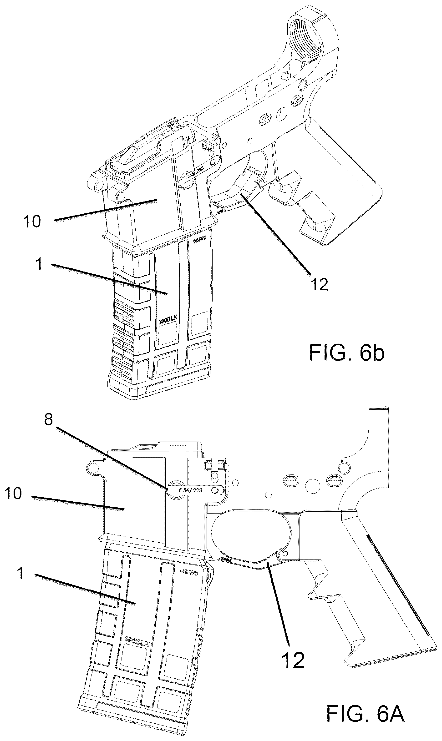 Patent US12359884 Figure 6 – Caliber select magazine system
