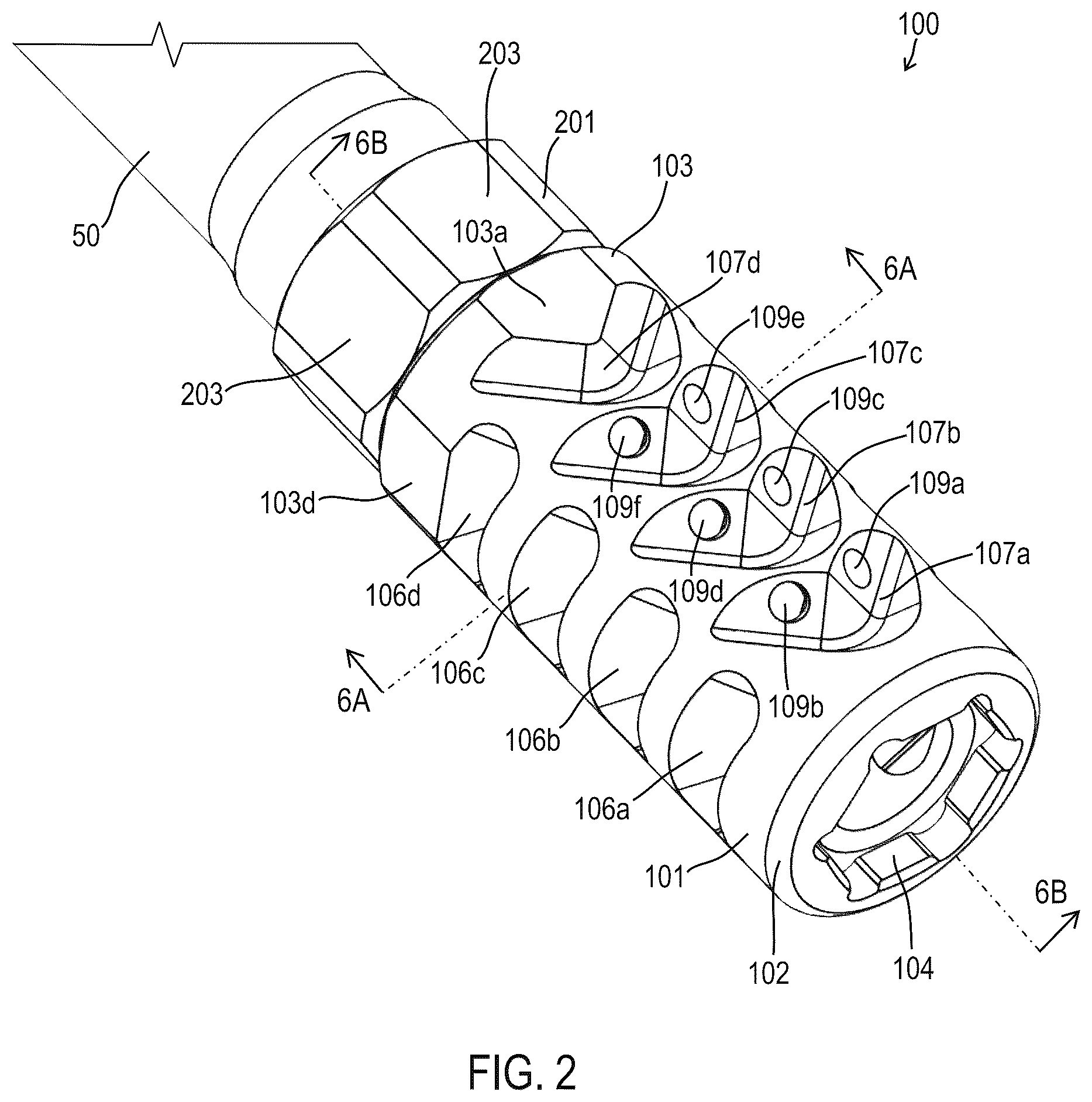 Patent US12359886 Figure 2 – Muzzle device assemblies