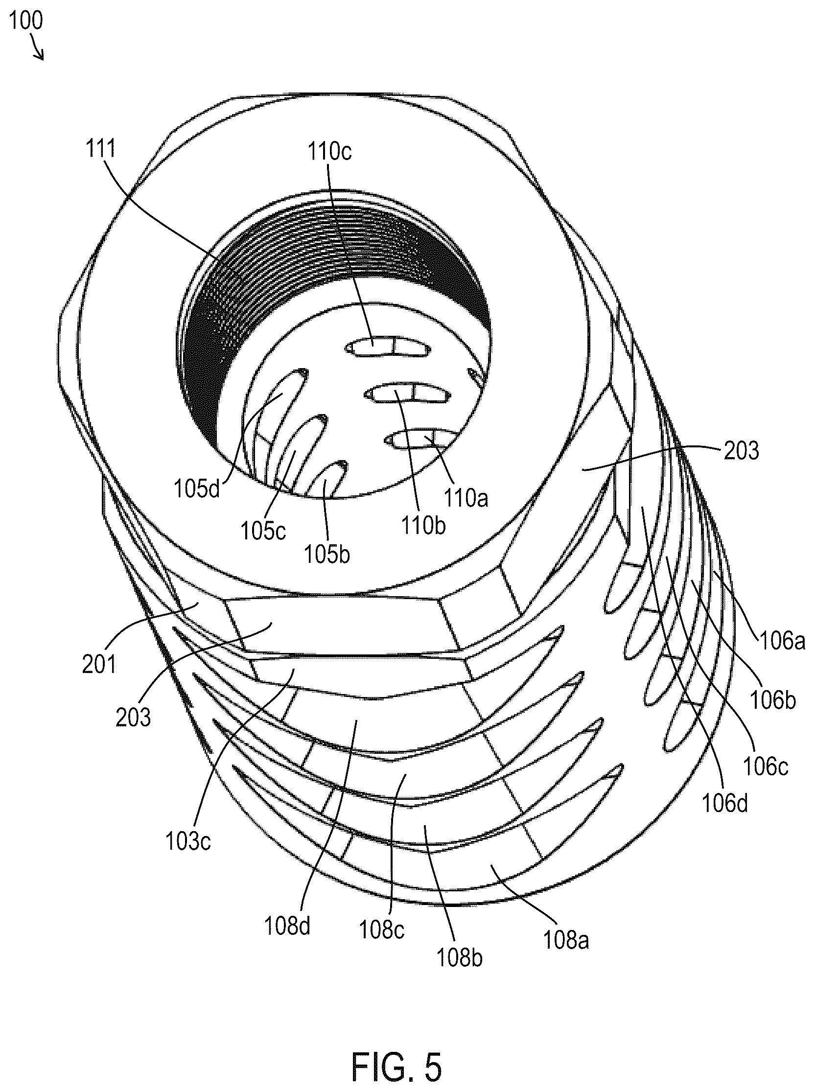 Patent US12359886 Figure 5 – Muzzle device assemblies