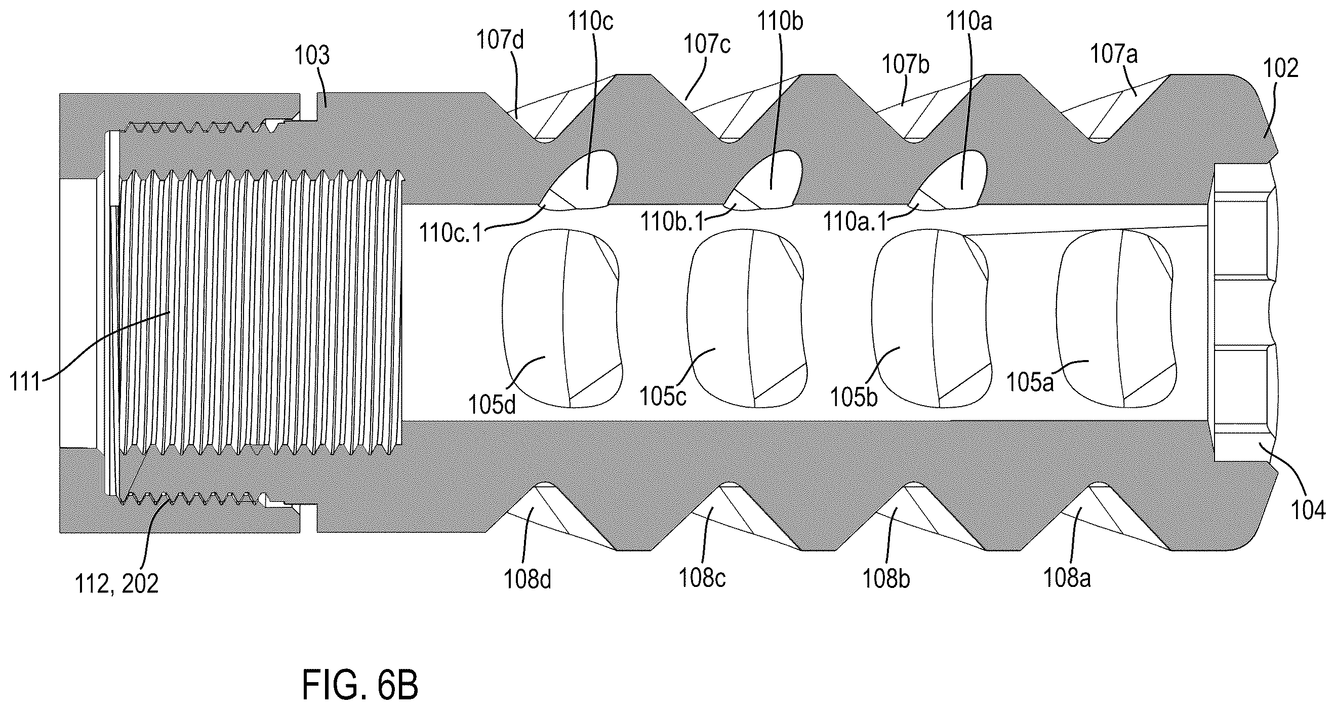 Patent US12359886 Figure 7 – Muzzle device assemblies