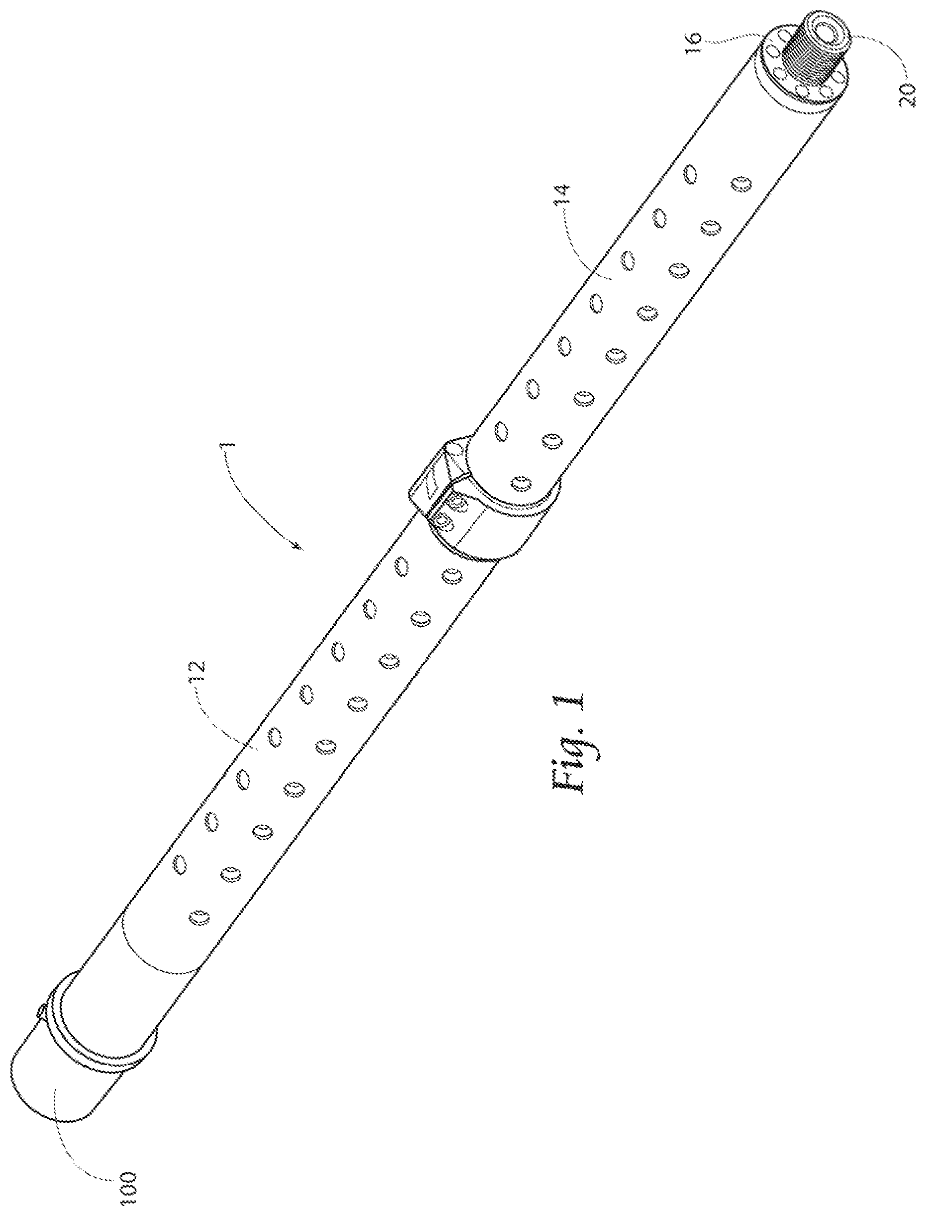 Patent US12359887 Figure 1 – Firearm barrel with outer sleeve