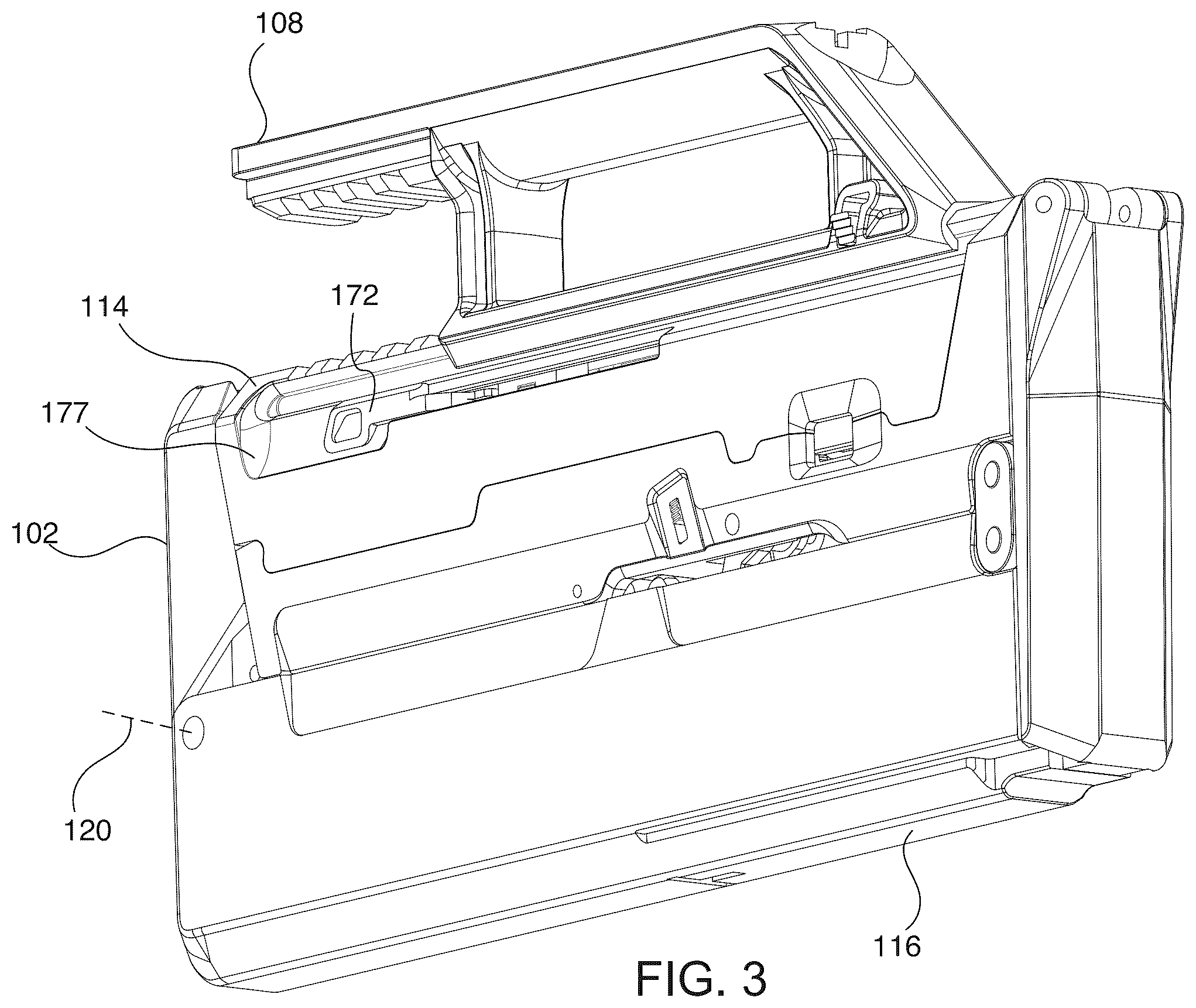 Patent US12359889 Figure 3 – Foldable firearm