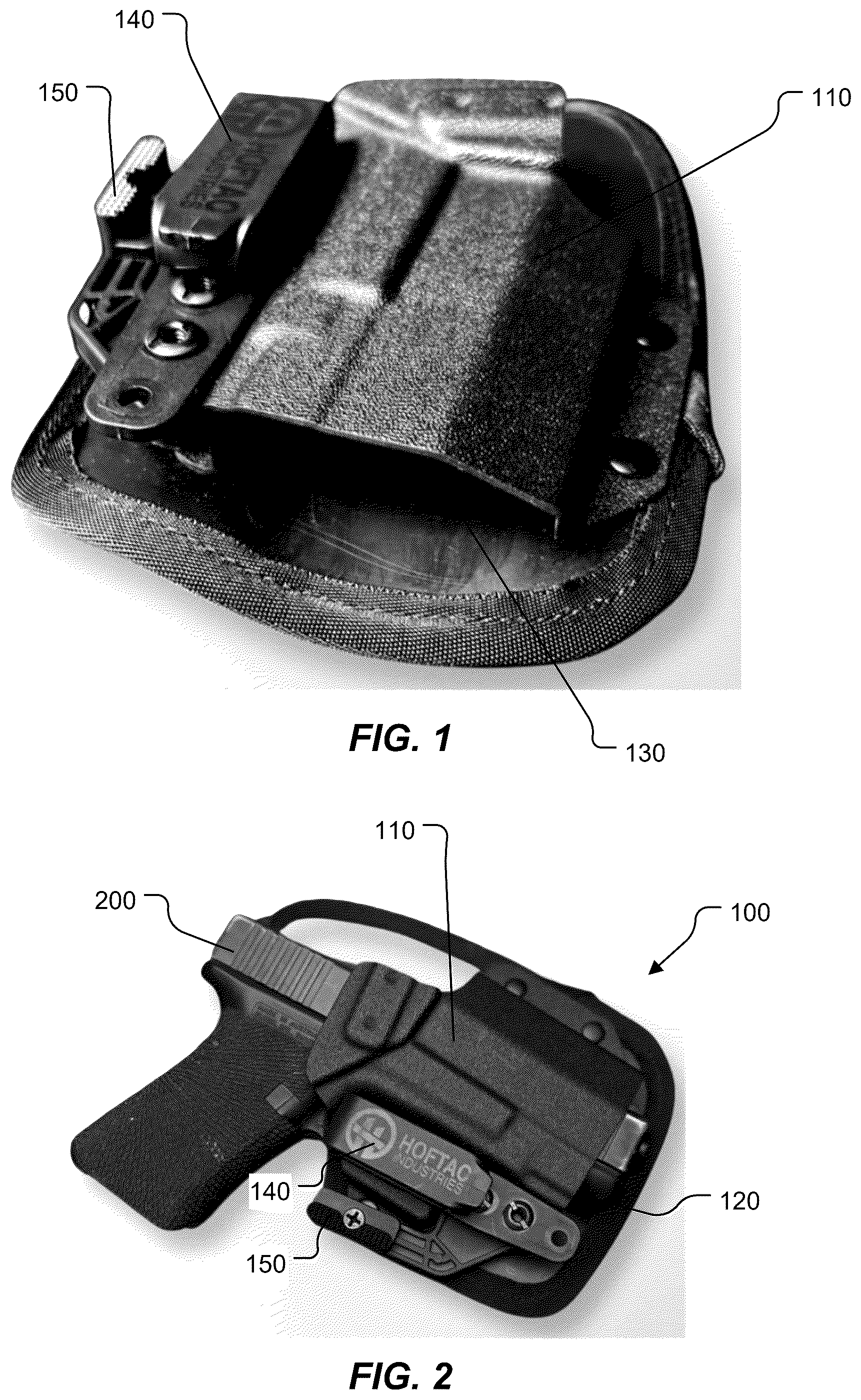 Patent US12359890 Figure 1 – Firearm holster with backside tensioning