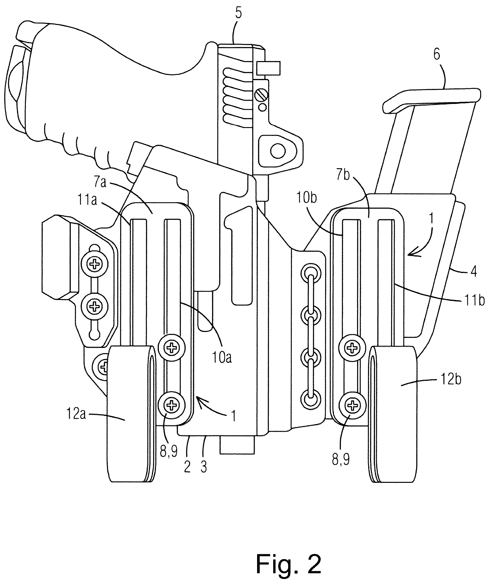 Patent US12359891 Figure 2 – Adjustable clip system for holsters and sheaths