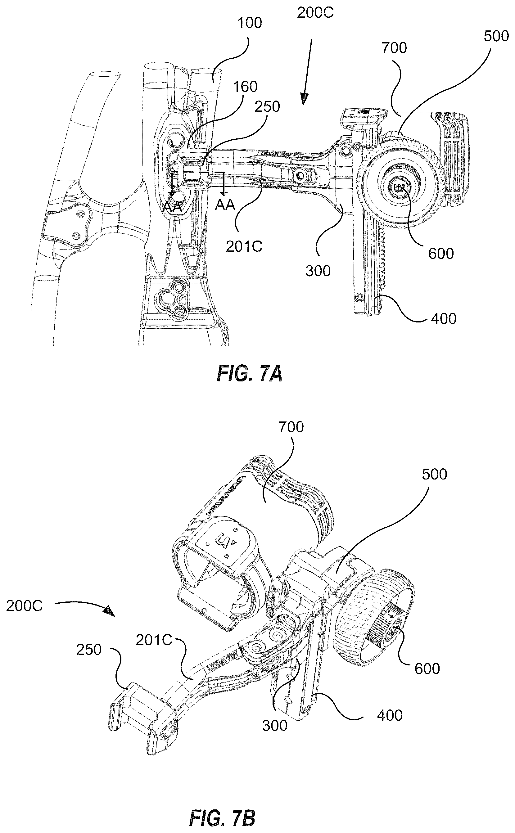 Patent US12359892 Figure 7 – Archery bow sight support systems