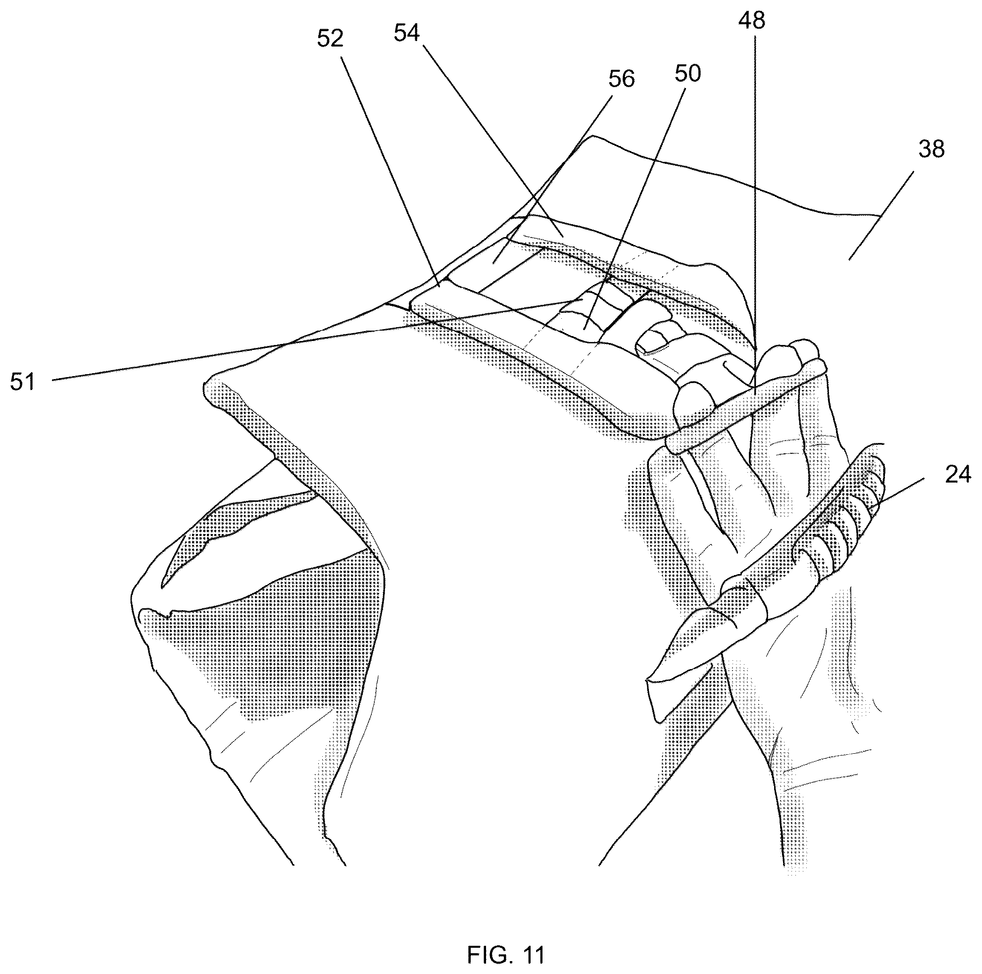 Patent US12359895 Figure 12 – Compact handgun protection ballistic shield