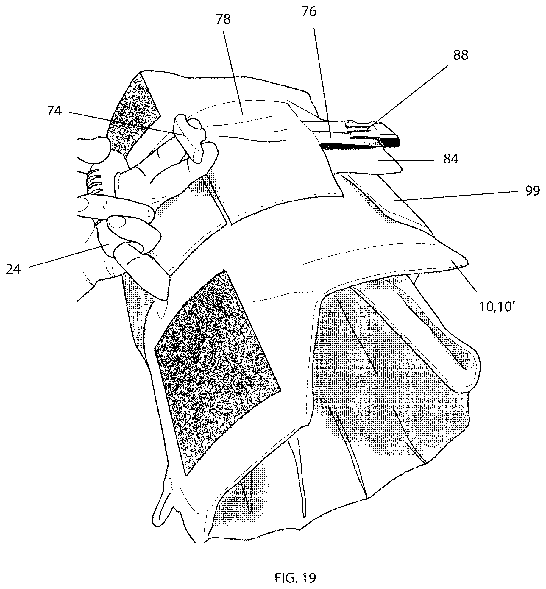 Patent US12359895 Figure 20 – Compact handgun protection ballistic shield
