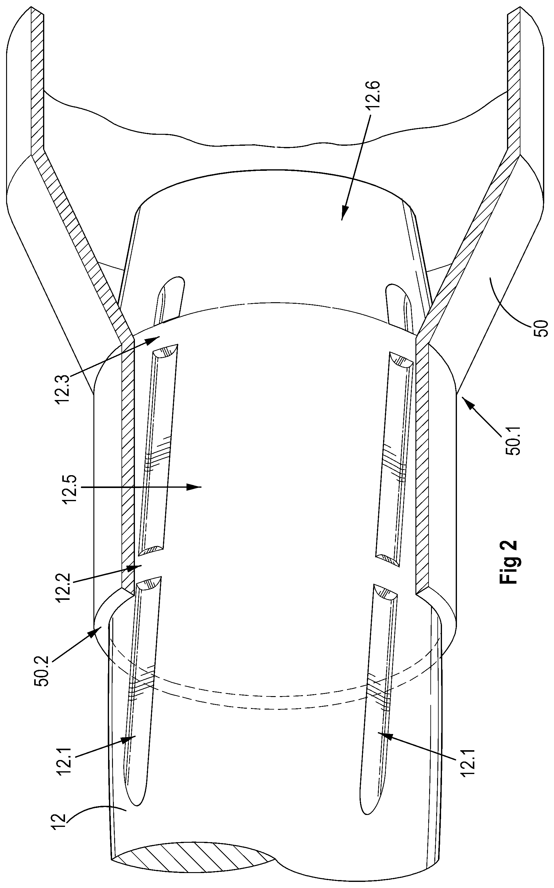 Patent US12359898 Figure 2 – Rifle cartridge and rifle bullet